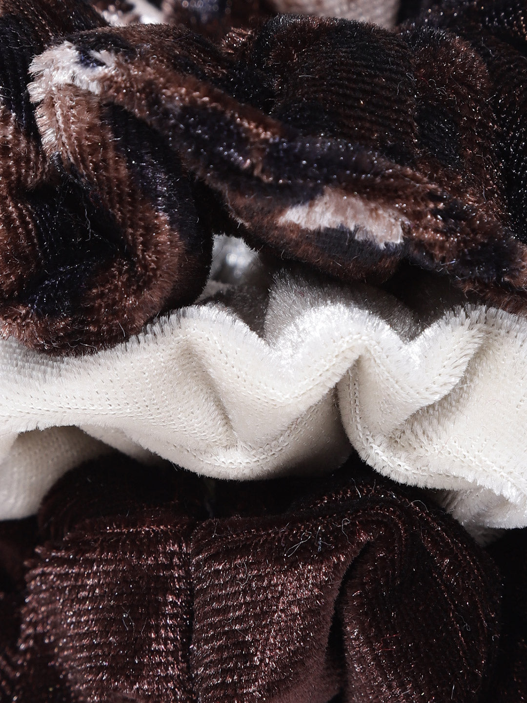 Blueberry set of 3 multi color velvet scrunchies