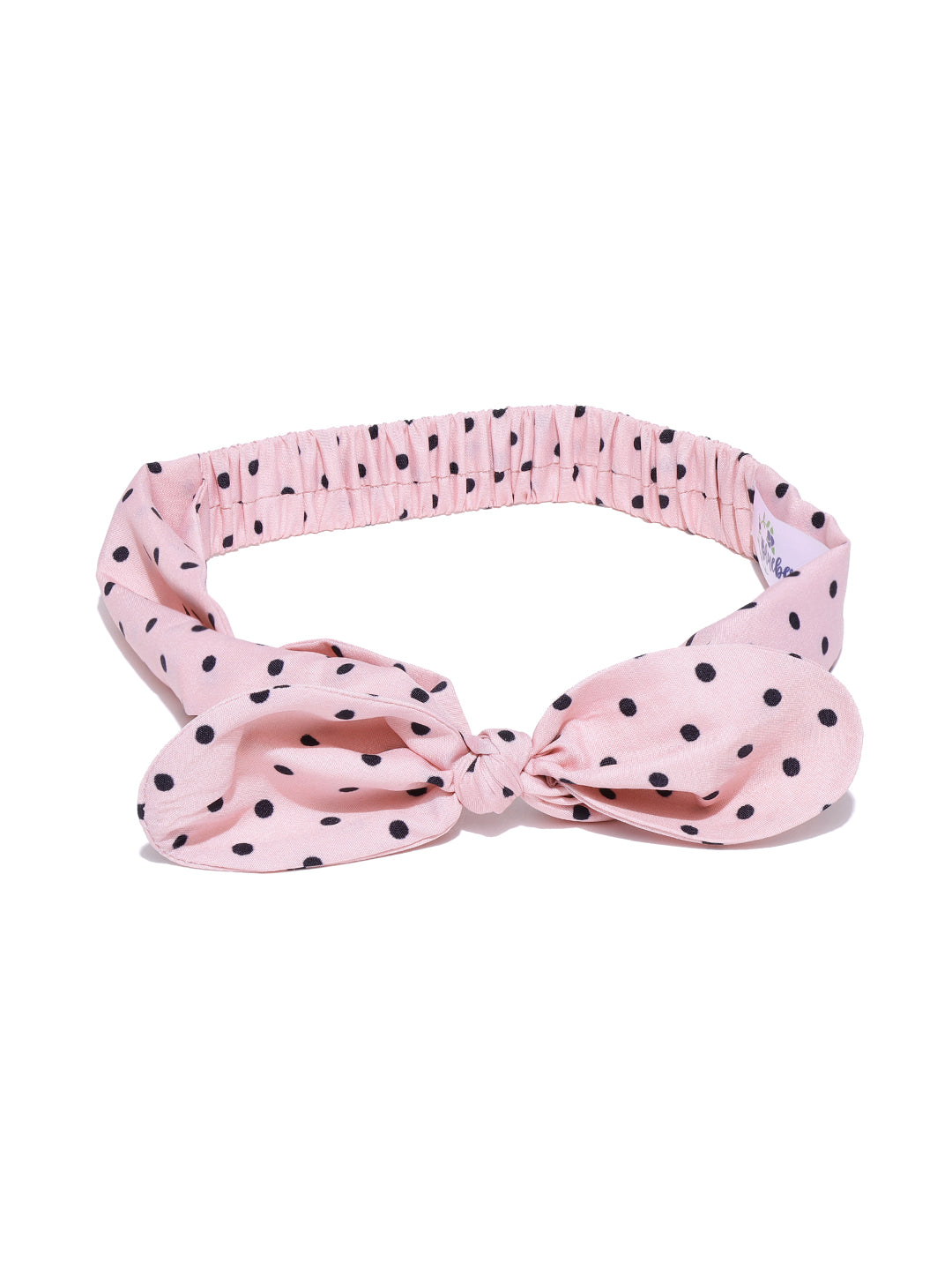 Blueberry black dotted pink bunny ear shape hair band