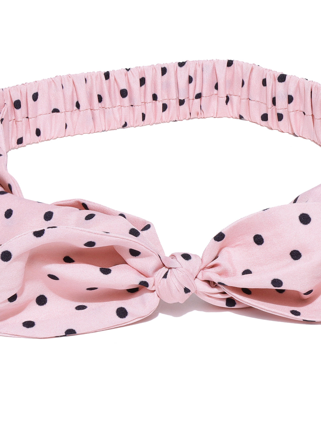 Blueberry black dotted pink bunny ear shape hair band