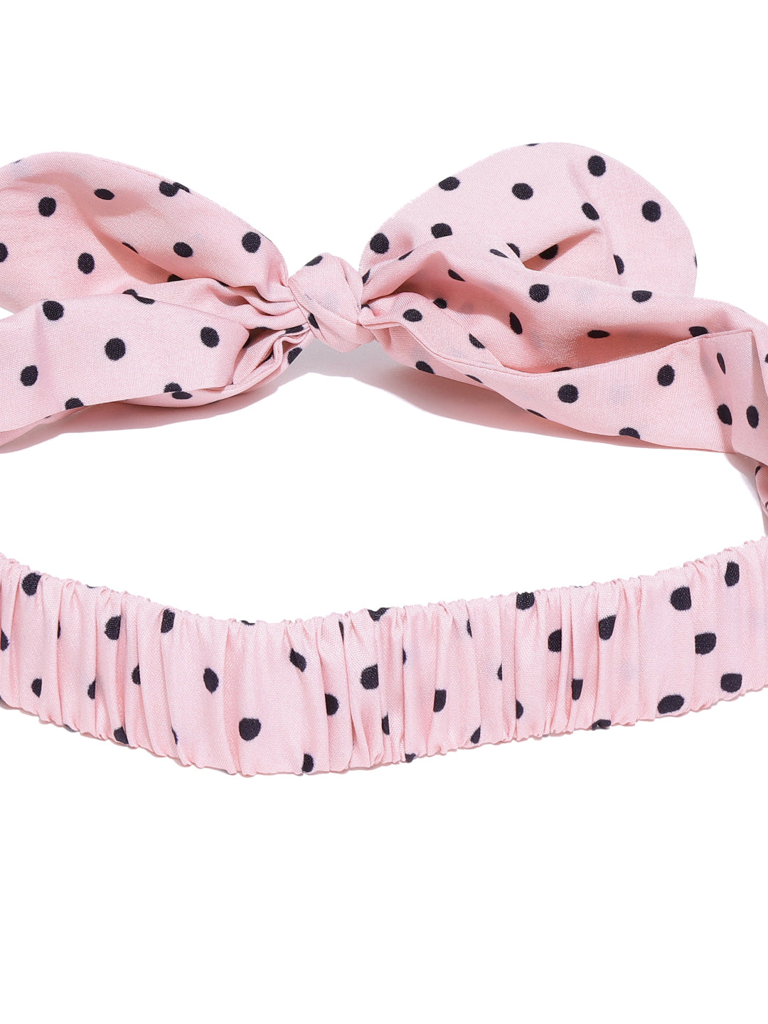 Blueberry black dotted pink bunny ear shape hair band