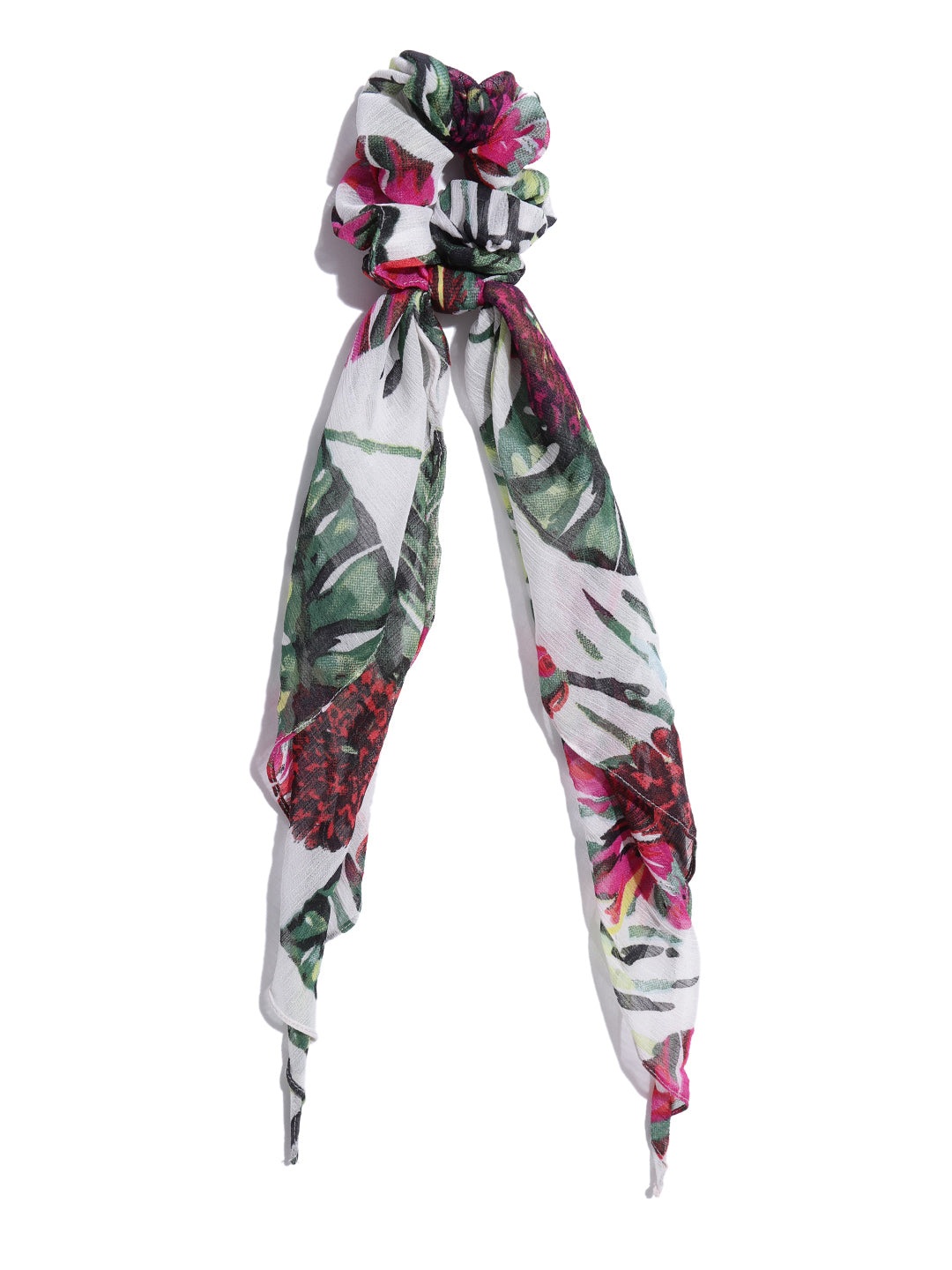 Blueberry multi colour floral printed scrunchie