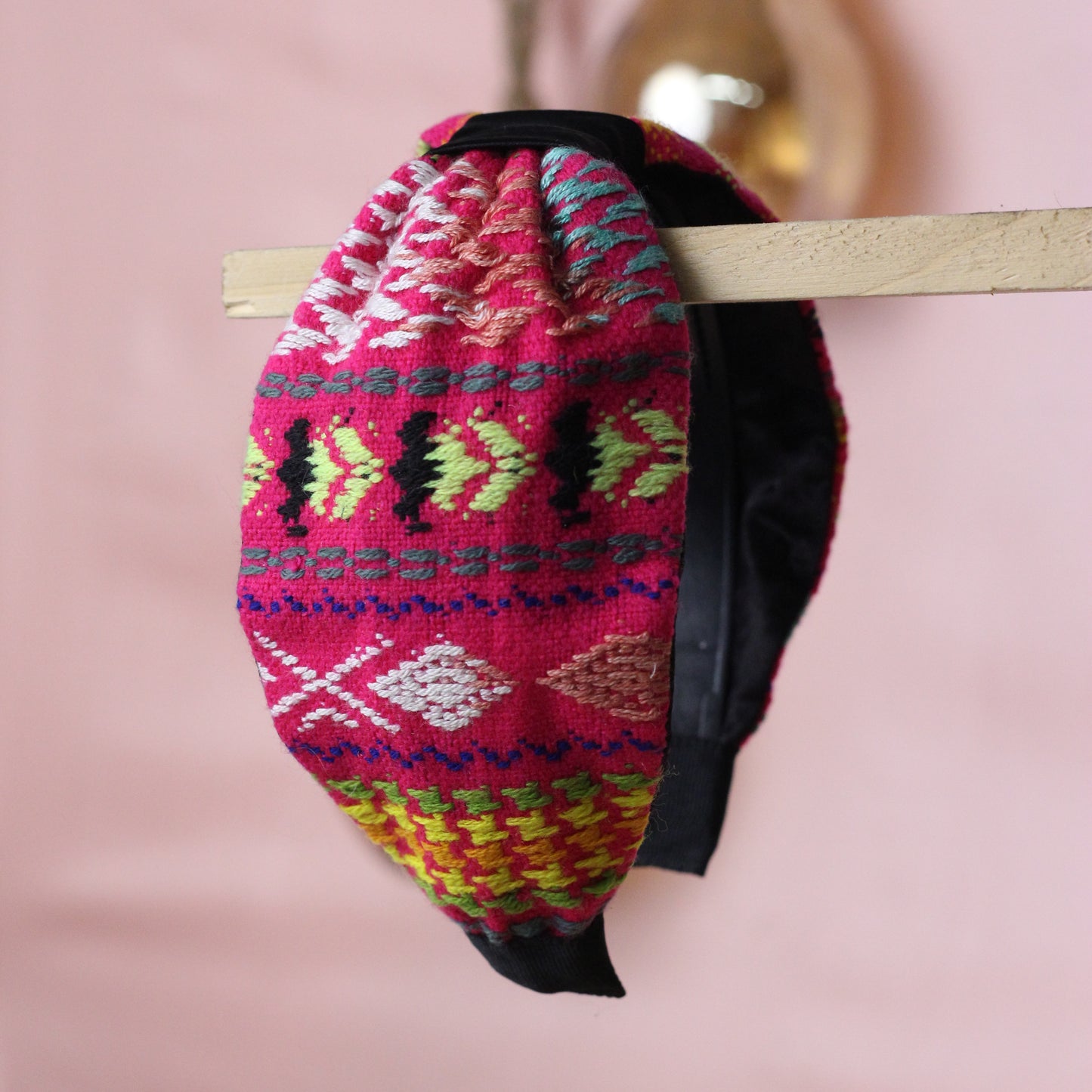 Blueberry multi colour embroidery fabric hairband
