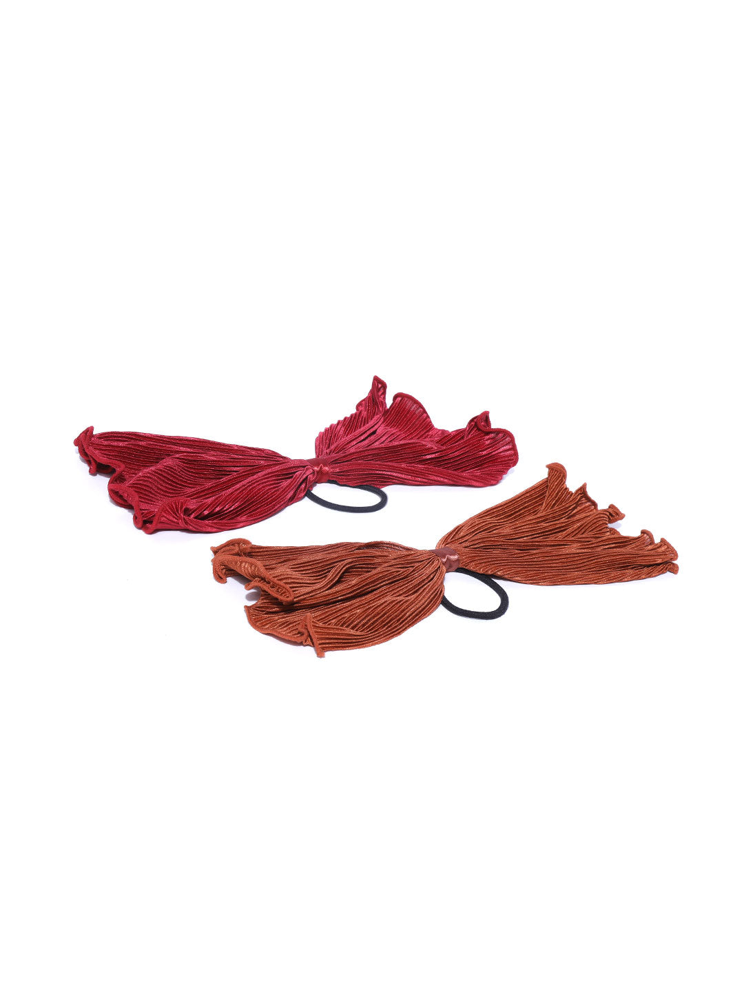 Blueberry set of 2 red and orange ponytail holder