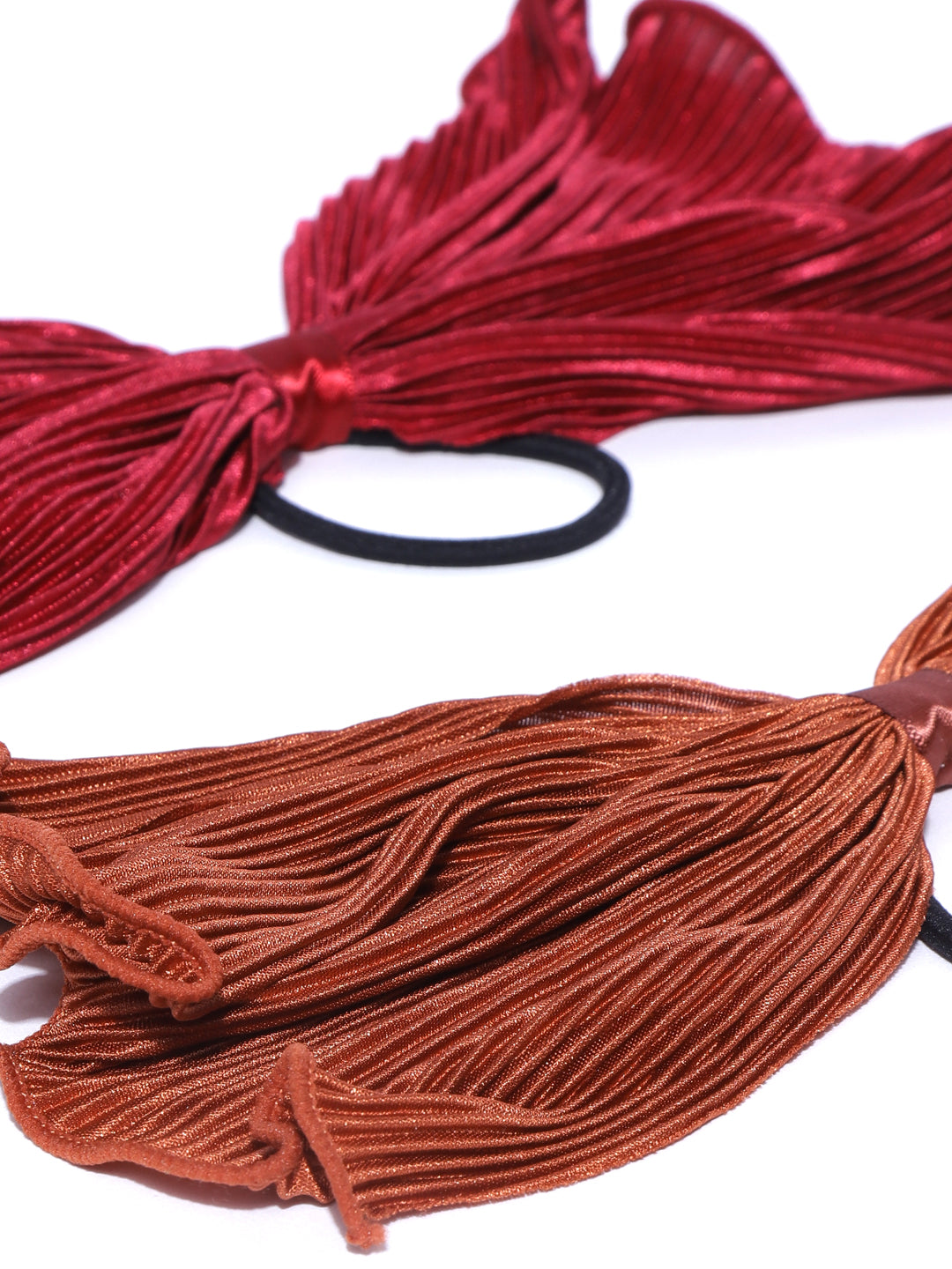 Blueberry set of 2 red and orange ponytail holder