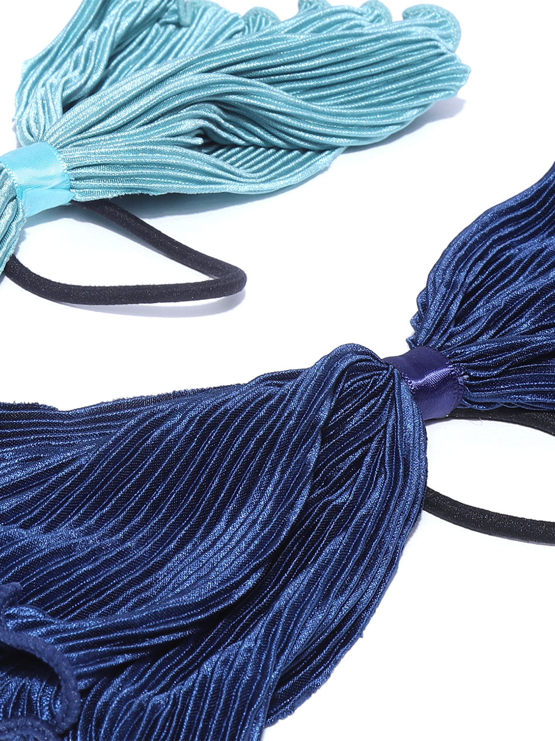 Blueberry set of 2 navy blue and sky blue colour ponytail holder