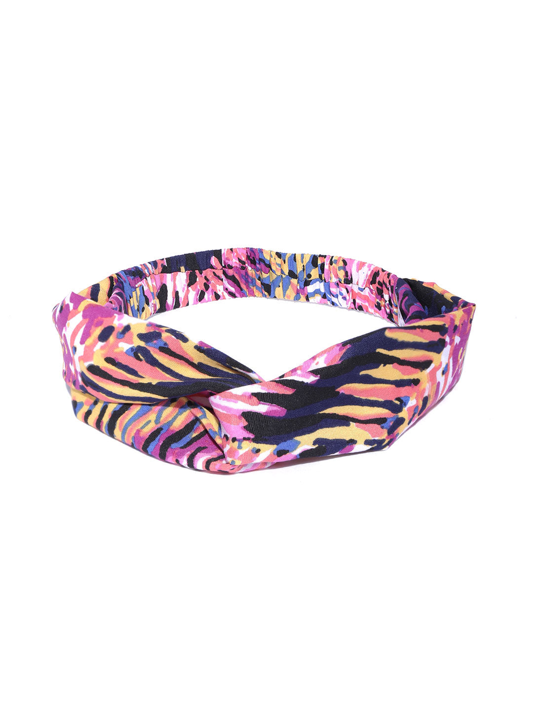 Blueberry Leaf printed multi colour knot hairband