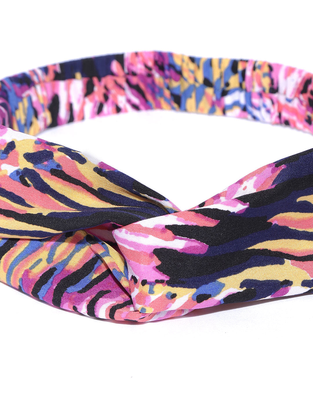 Blueberry Leaf printed multi colour knot hairband
