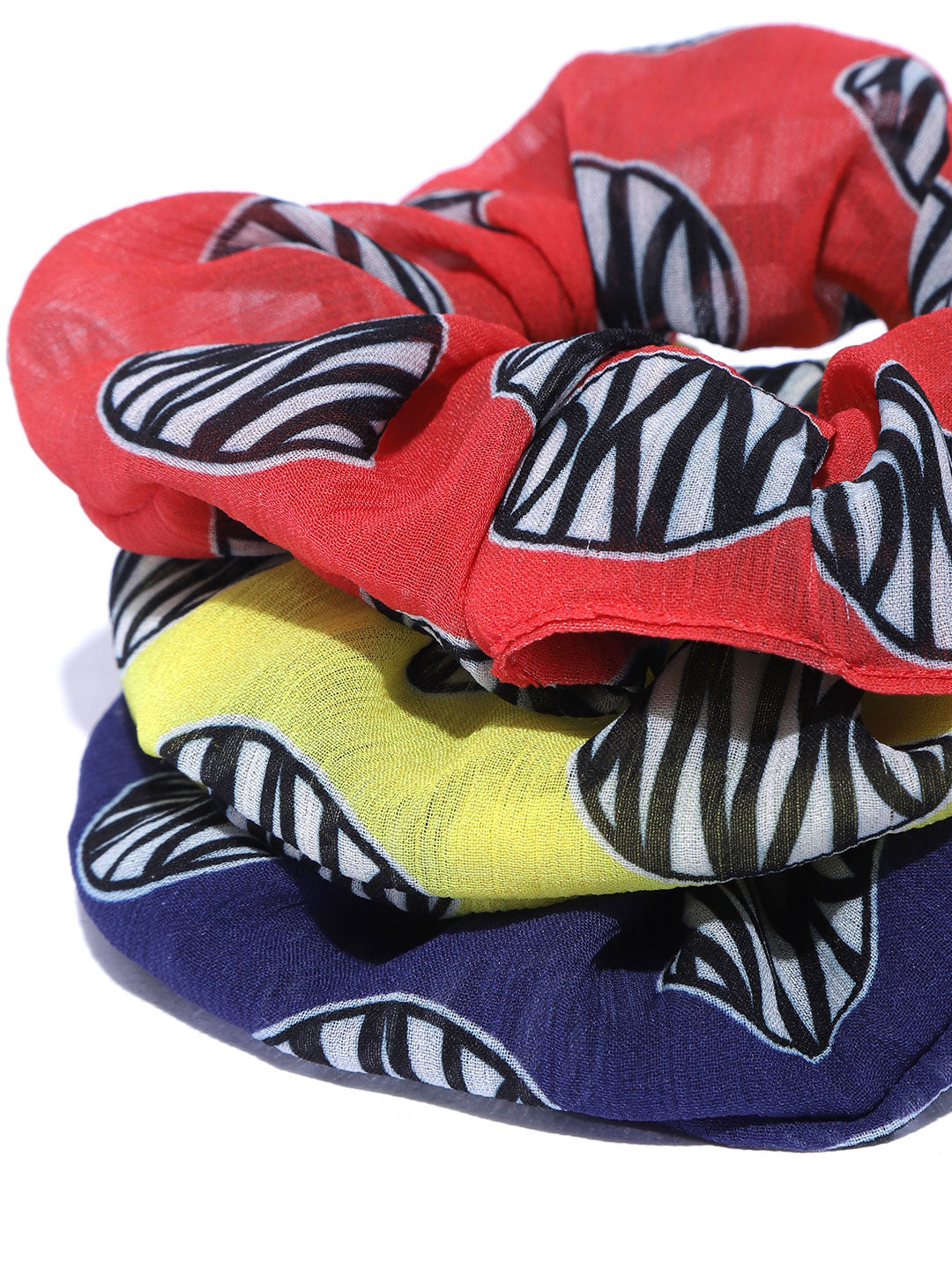 Blueberry set of 3 multi printed scrunchies