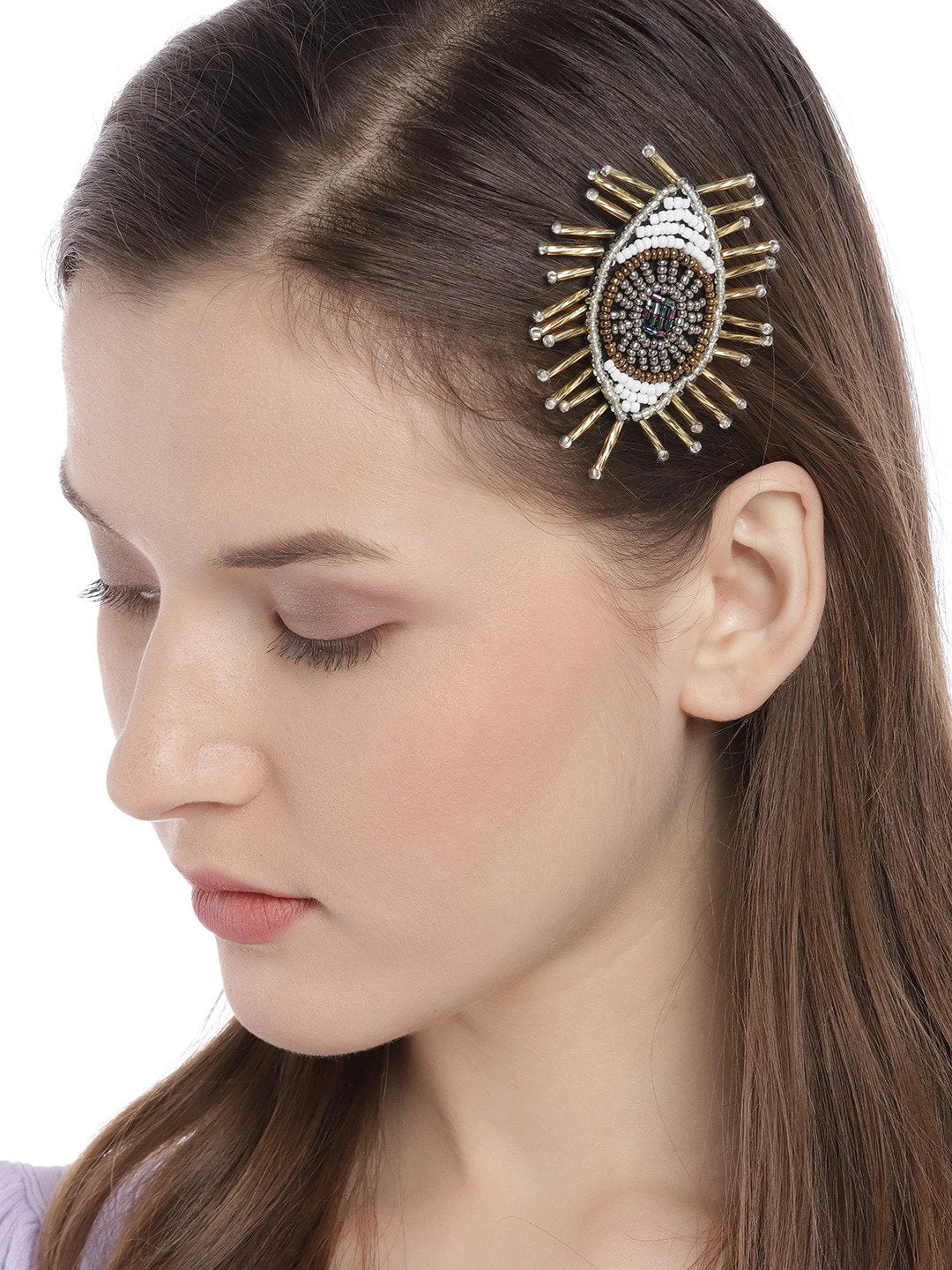 Blueberry embellished Eye hair clip