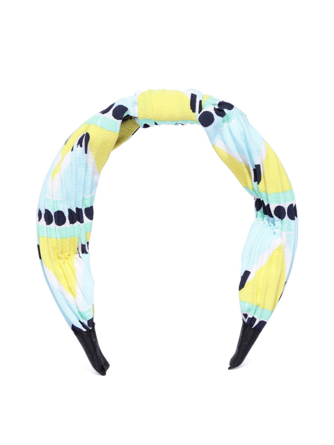 Blueberry multi printed pleated knot hairband