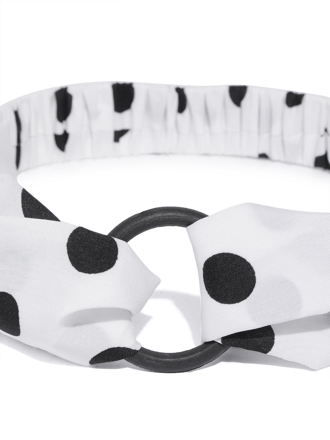 Blueberry black doted ring detailing white hairband