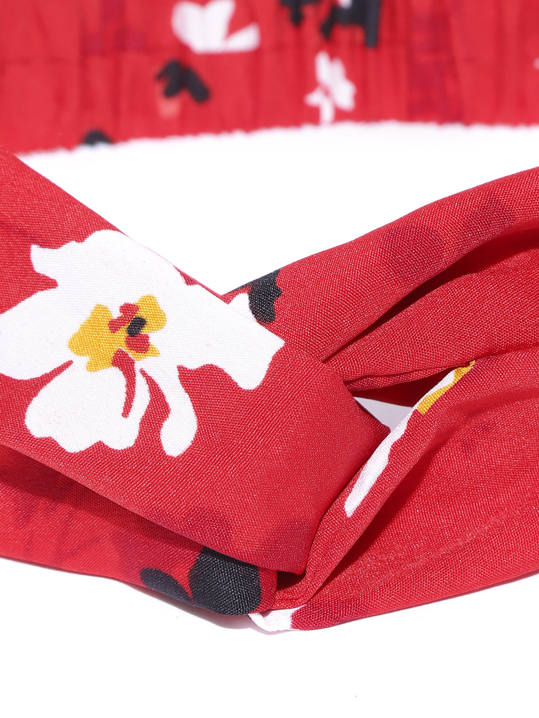 Blueberry multi floral printed red hairband
