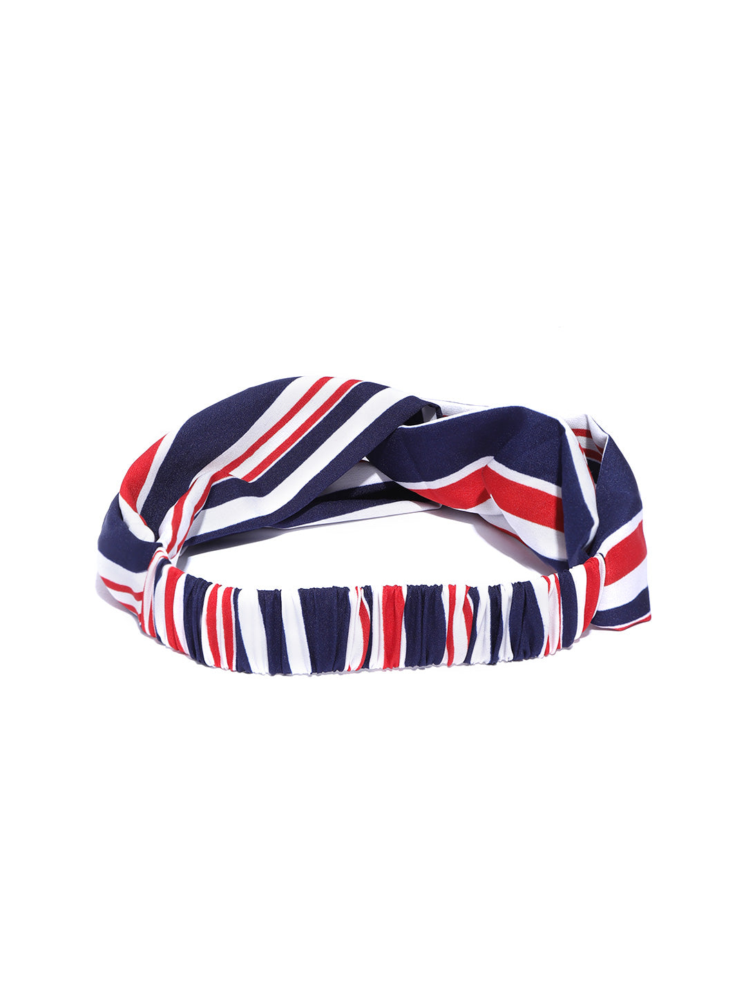Blueberry red and blue stripe printed knot hairband