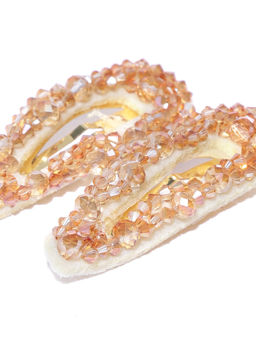 Blueberry copper crystal beads detailing hair clip combo