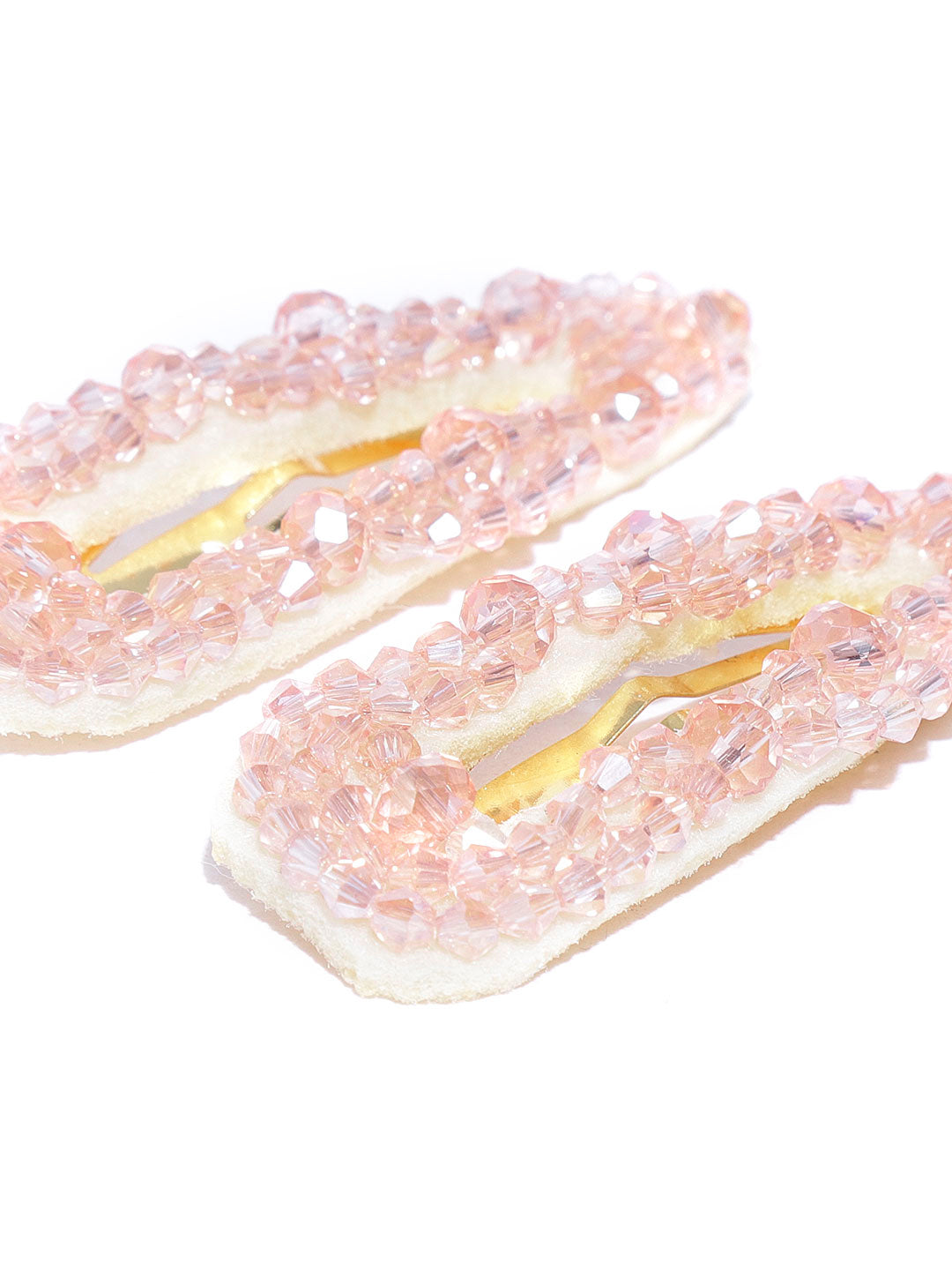 Blueberry Peach crystal beads detailing hair clip combo