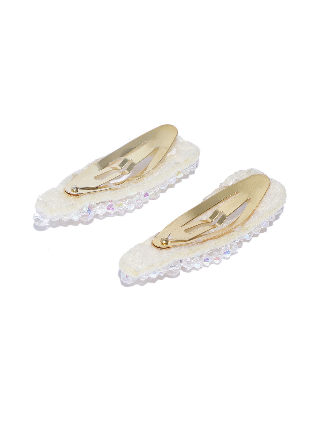 Blueberry white crystal beads detailing hair clip combo