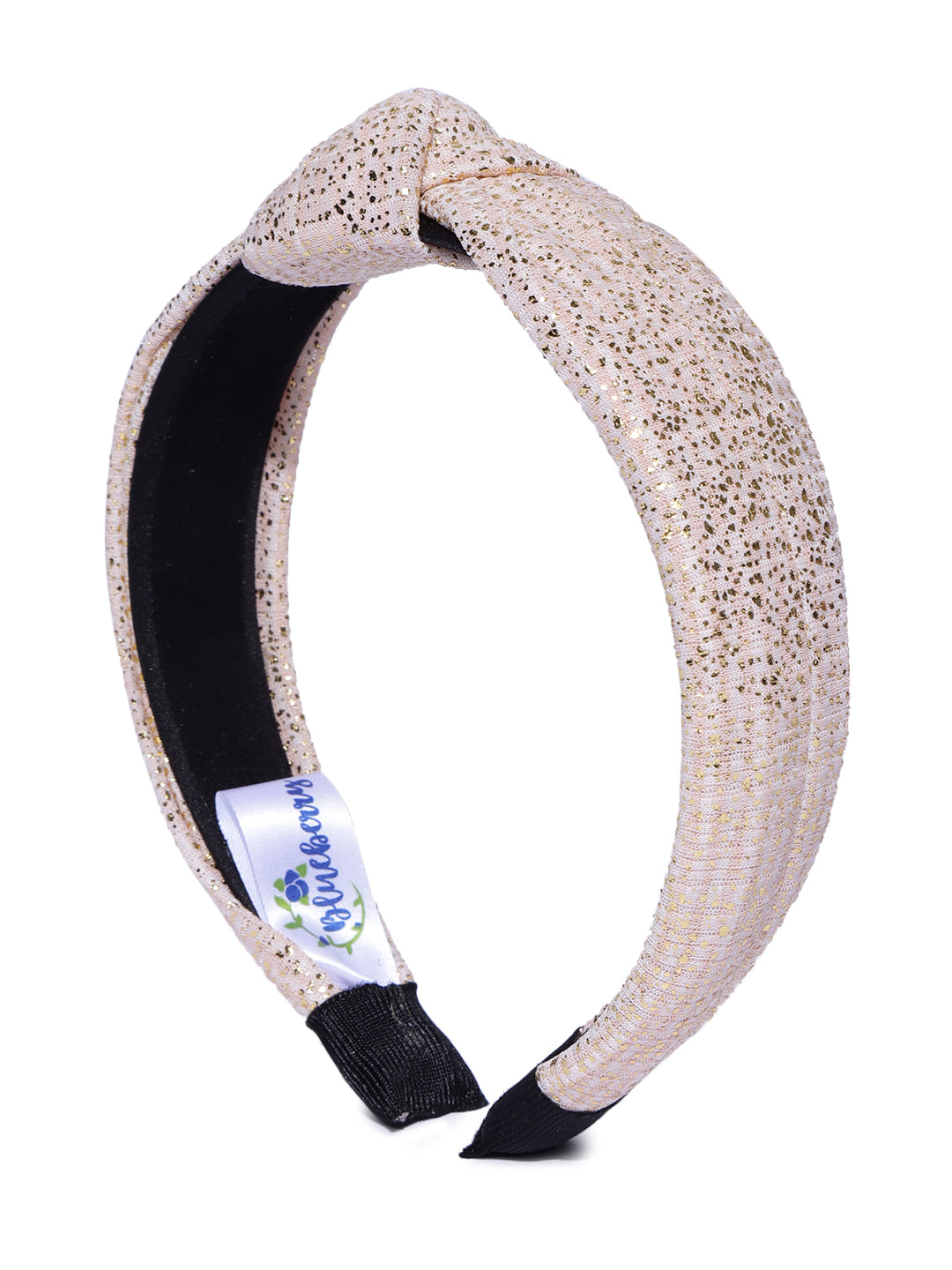Blueberry golden glitter knot beige hairband