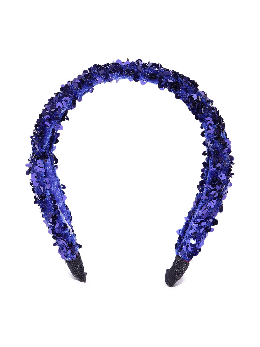 Blueberry blue sequence embellished royal blue hairband