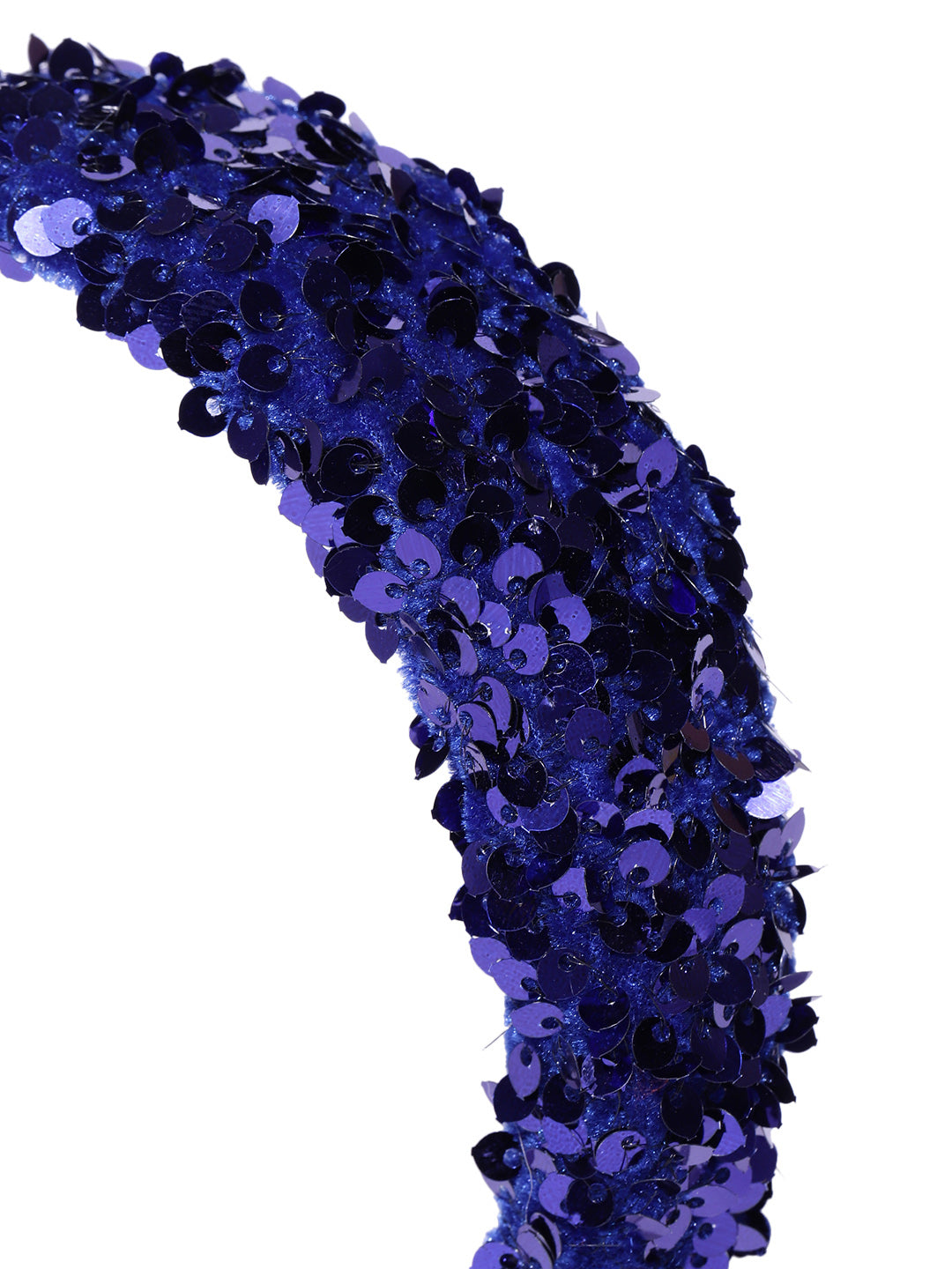 Blueberry blue sequence embellished royal blue hairband