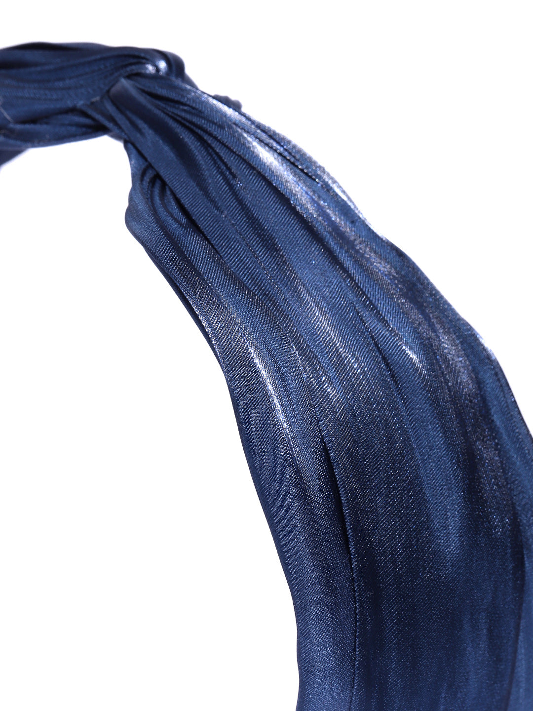 Blueberry Navy Blue pleated knot hairband