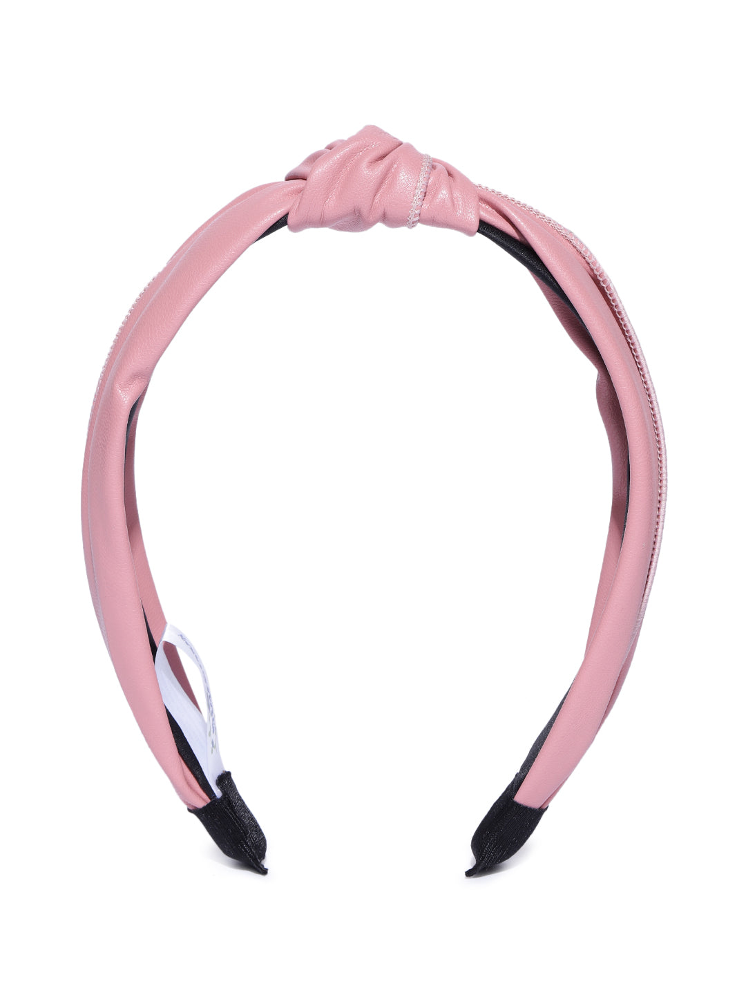 Blueberry pink synthetic leather knot hairband