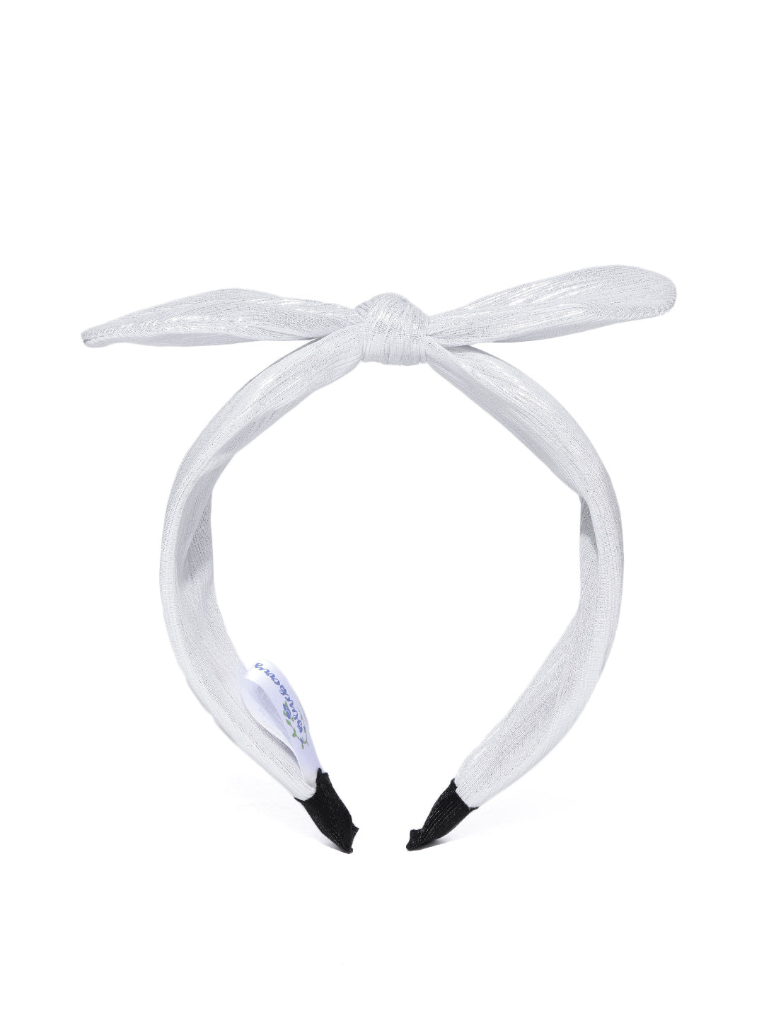 Blueberry silver lurex bunny knot hairband