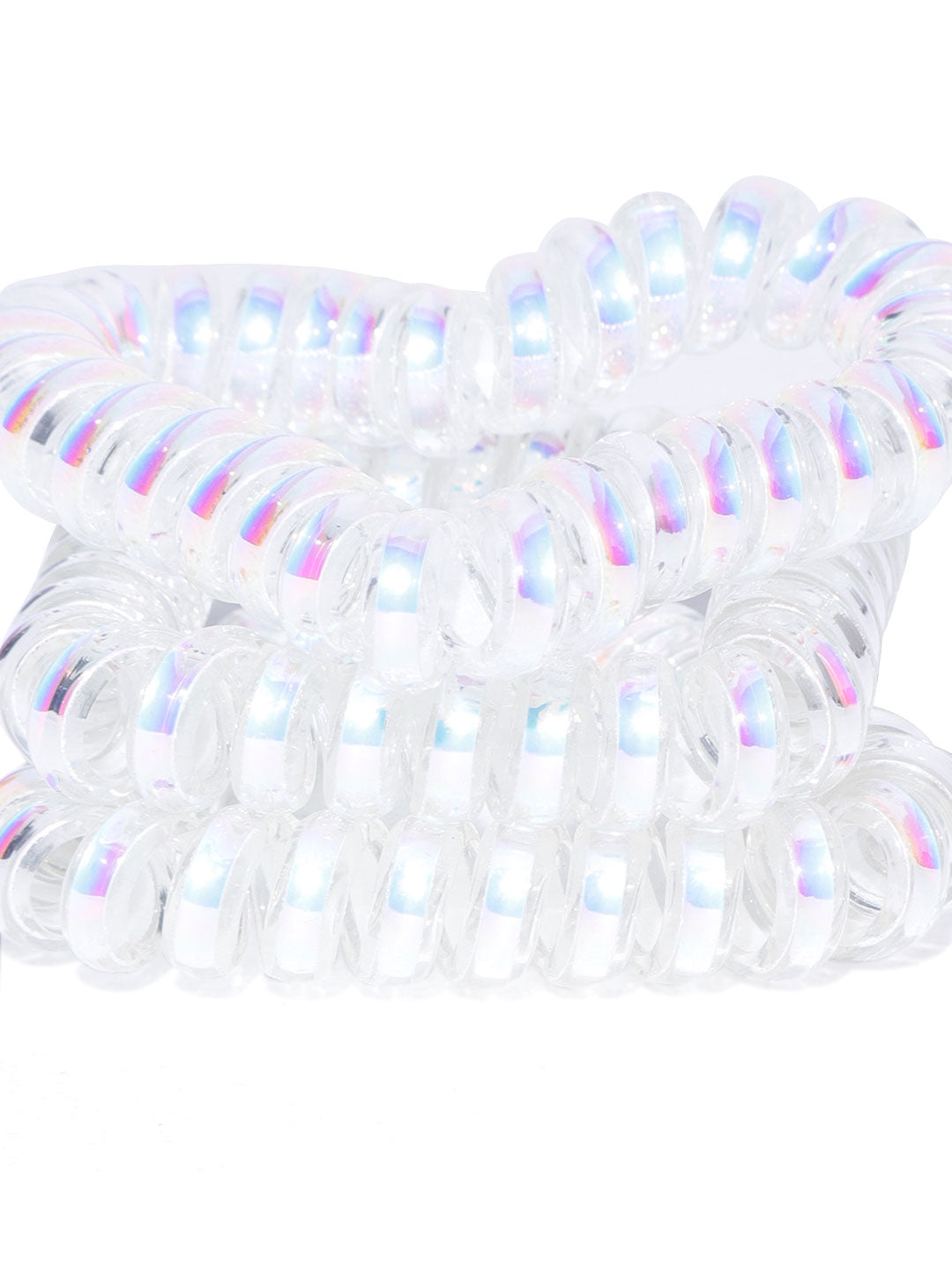 Blueberry set of 3 rainbow haze geometric shape scrunchies