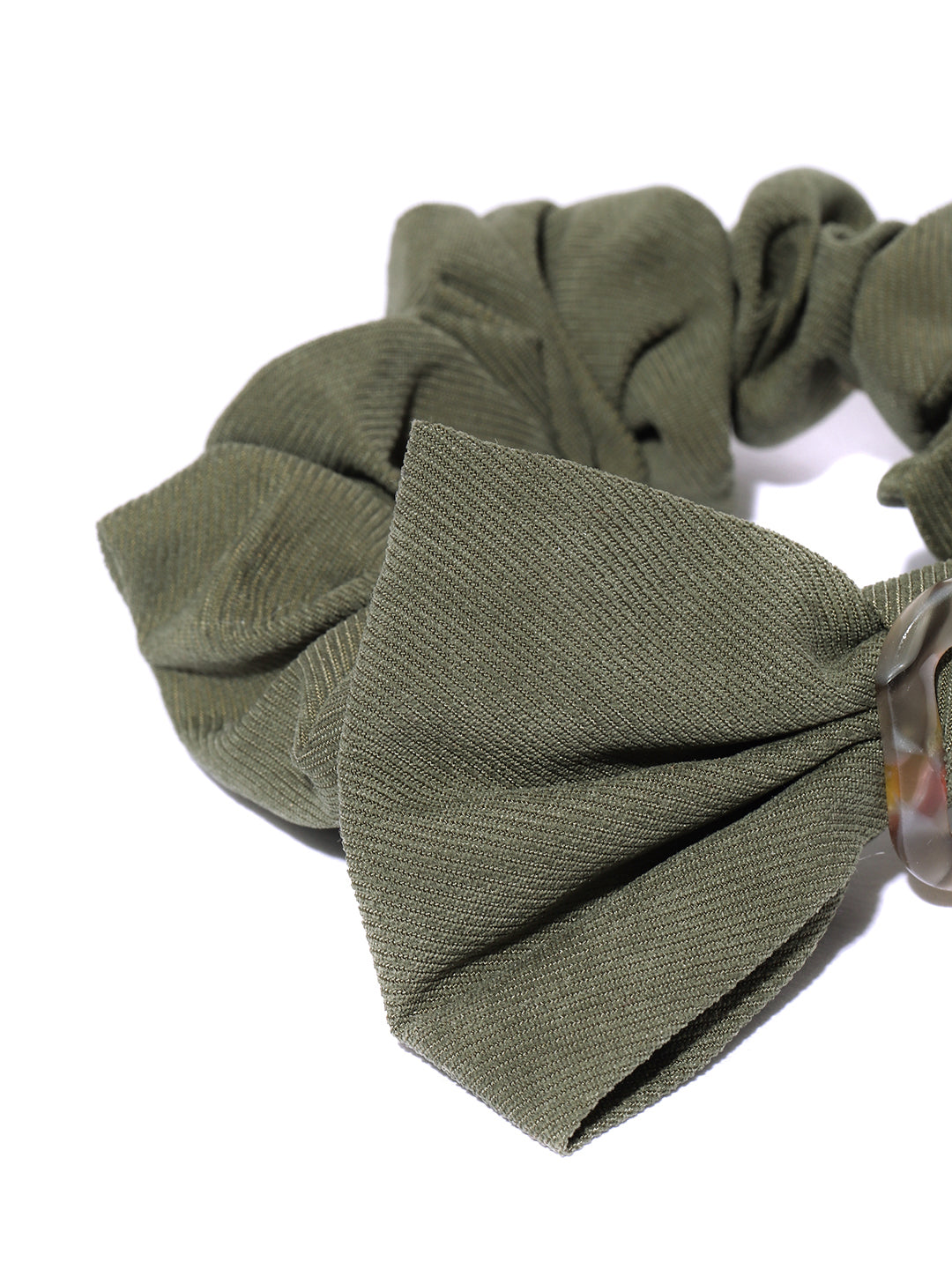 Blueberry olive green bow scrunchies