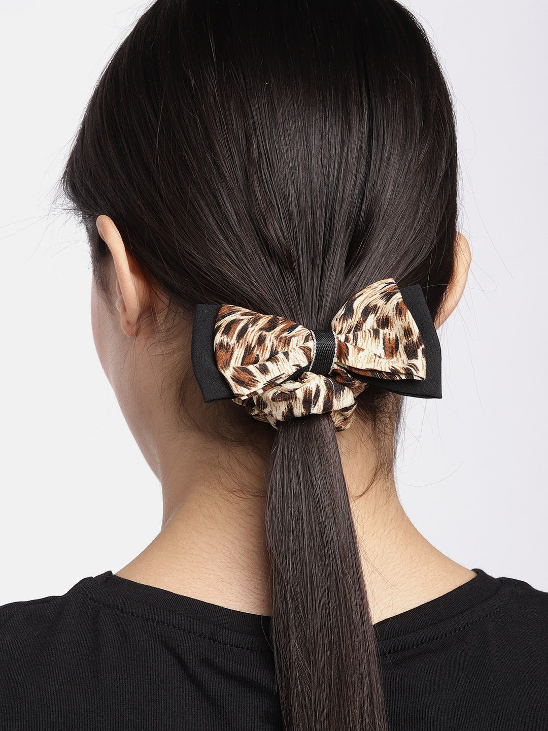 Blueberry animal printed bow scrunchie