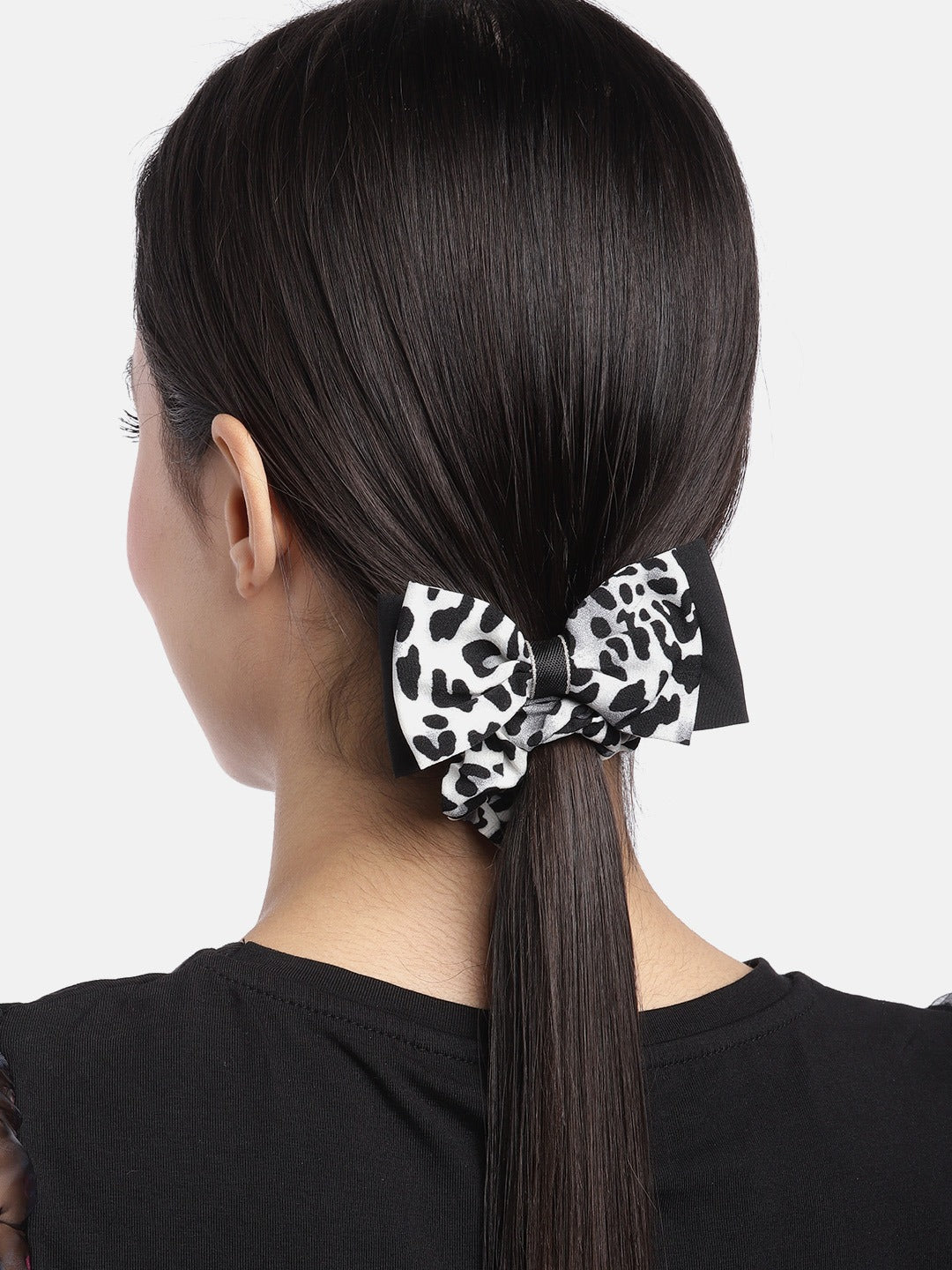 Blueberry animal printed bow scrunchie