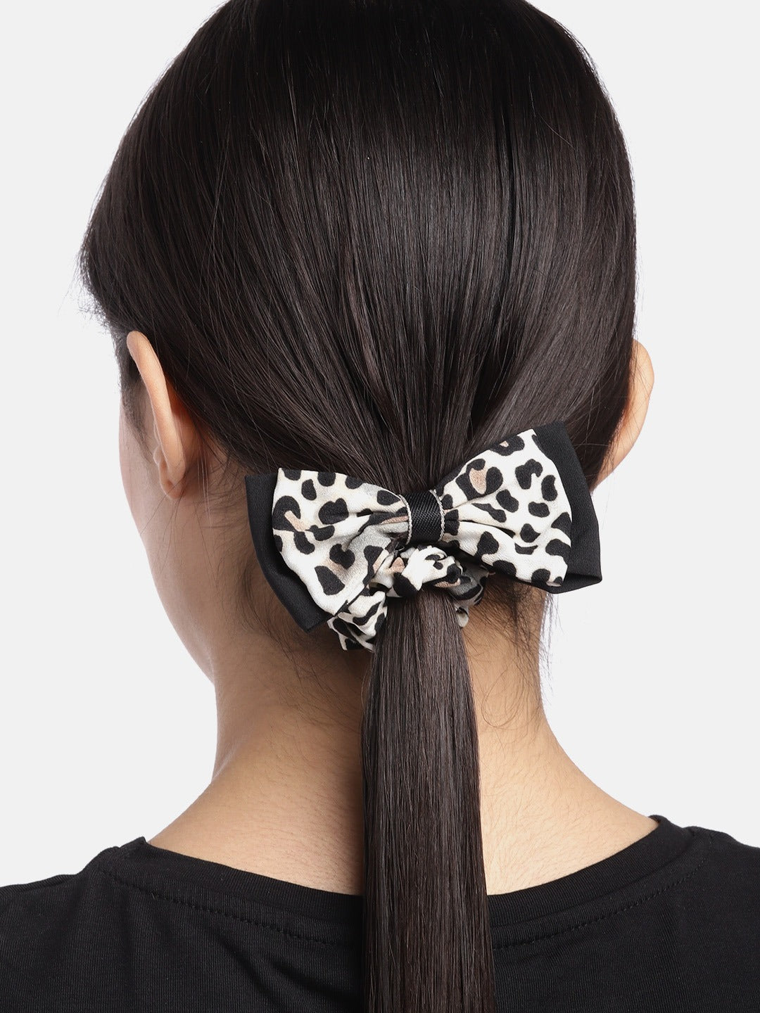 Blueberry animal printed bow scrunchie