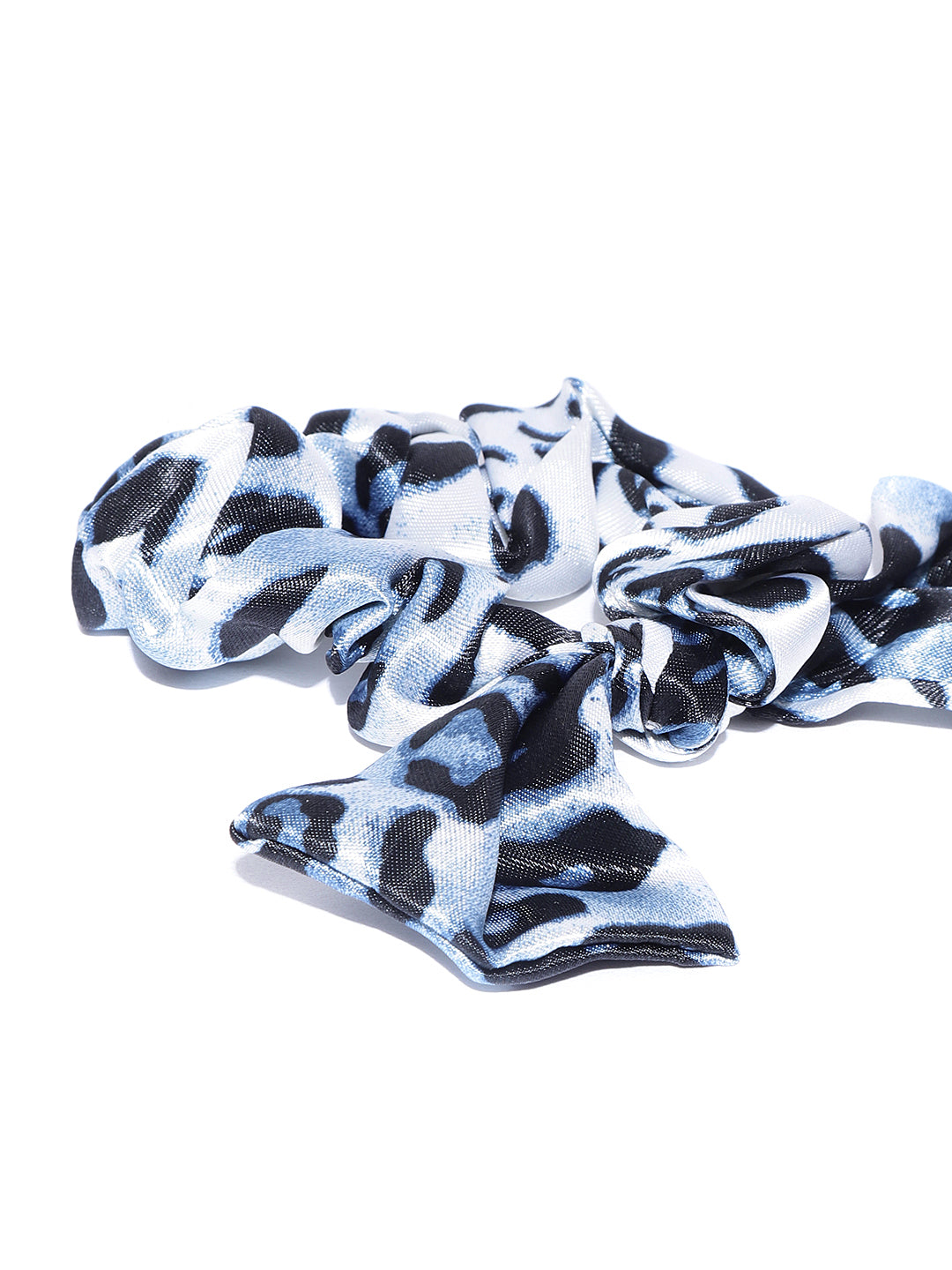 Blueberry set of 2 multi animal printed bow scrunchies