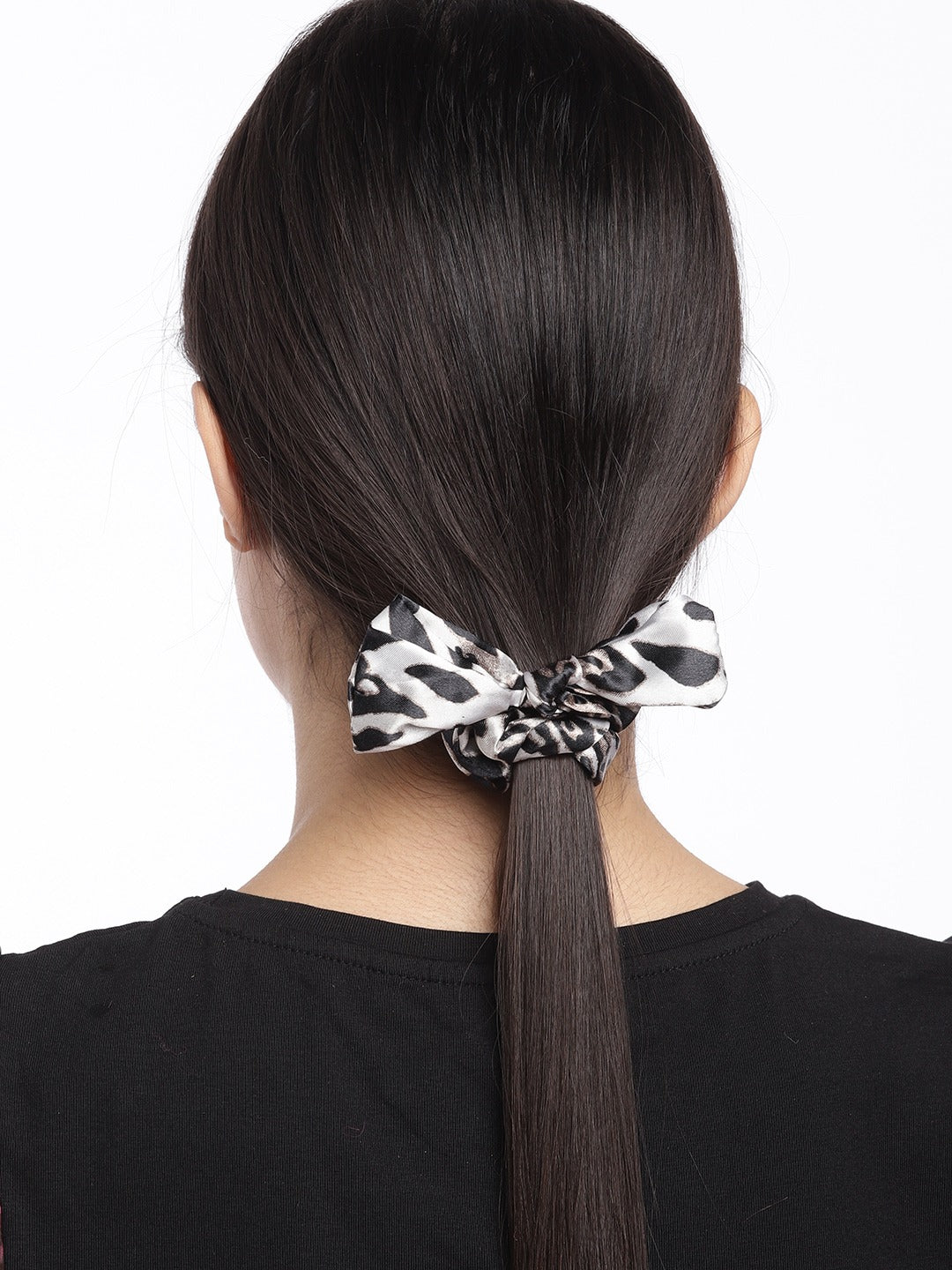 Blueberry set of 2 multi animal printed bow scrunchies