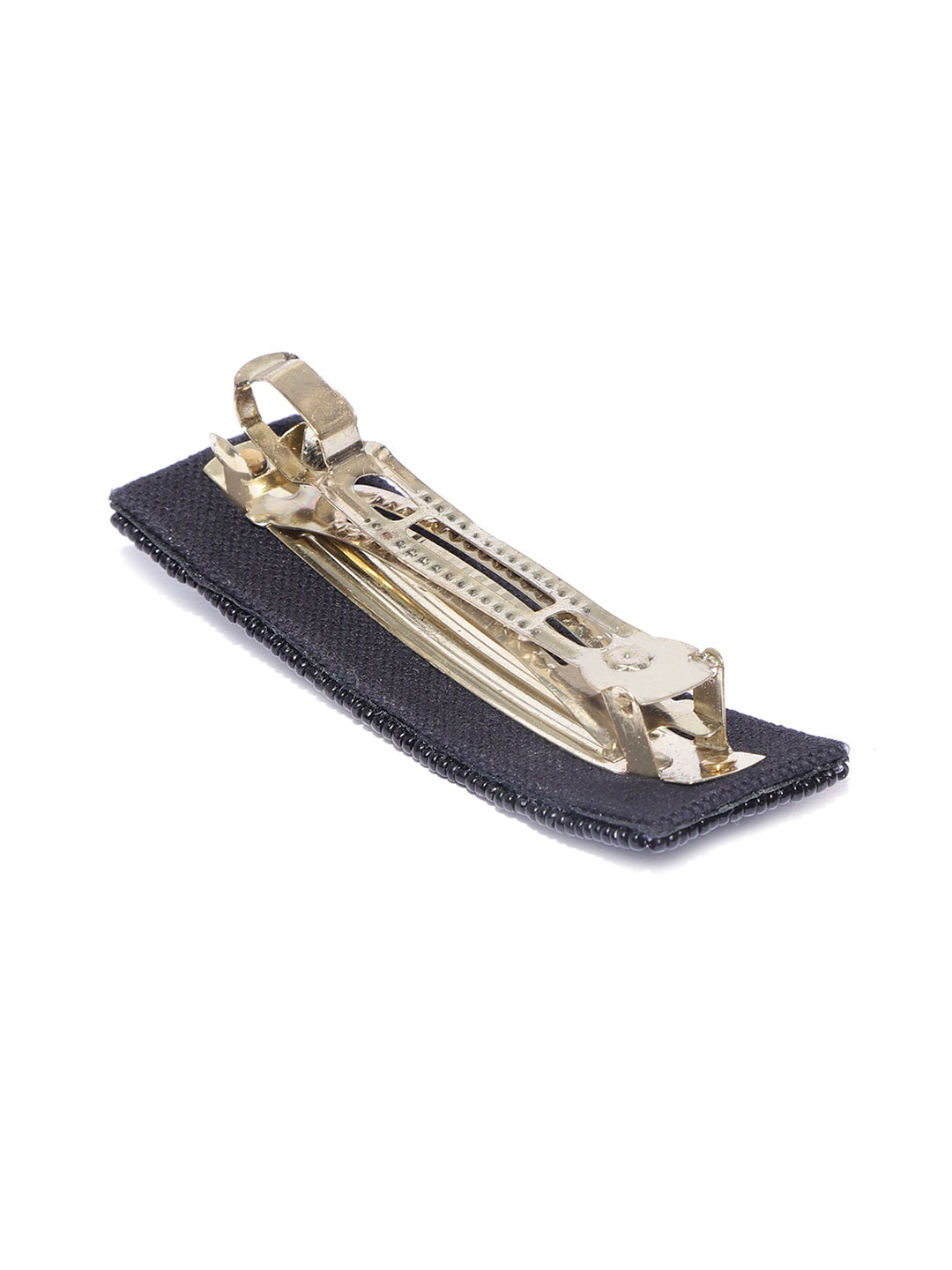 Blueberry black and white hand beaded embellished hairclip