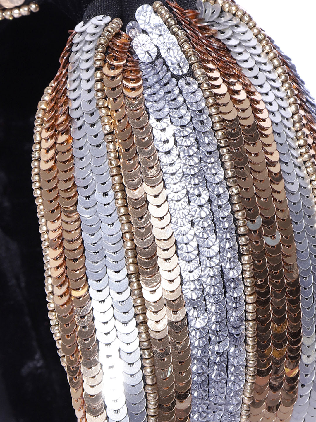 Blueberry golden and silver sequins embellished velvet knot hairband