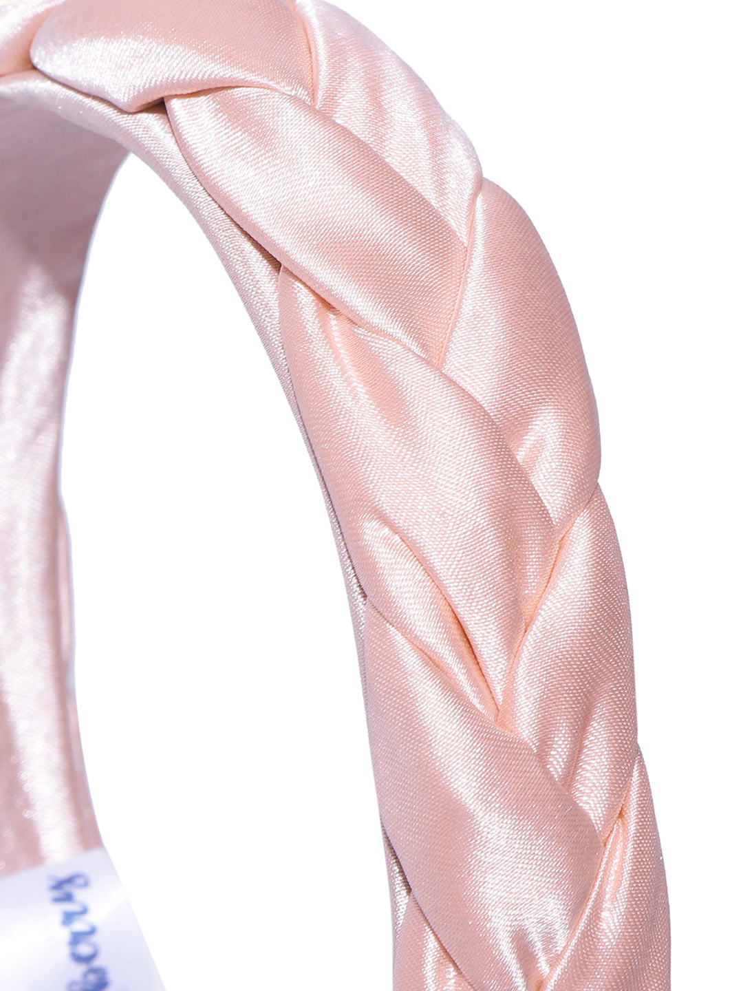Blueberry peach cross knot detailing satin hairband