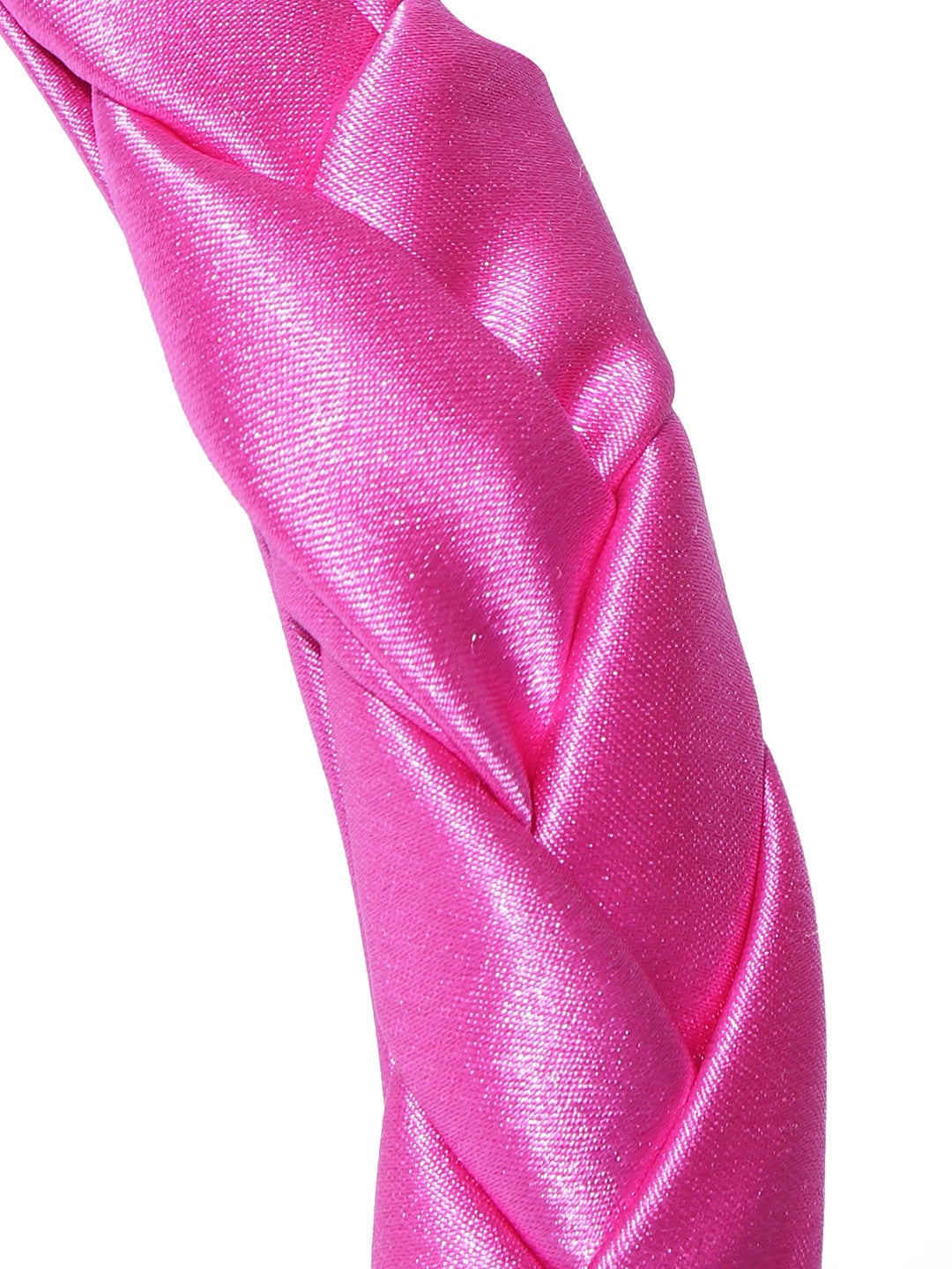 Blueberry pink cross knot detailings satin hairband
