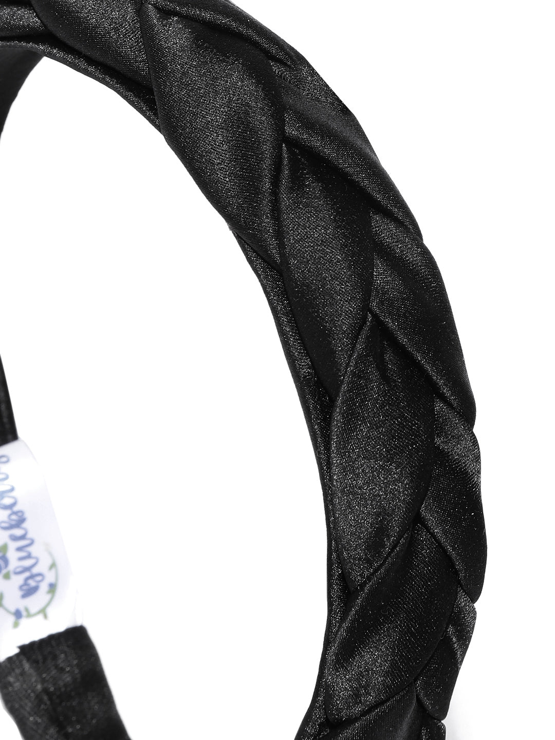 Blueberry black cross knot detailing's satin hair band