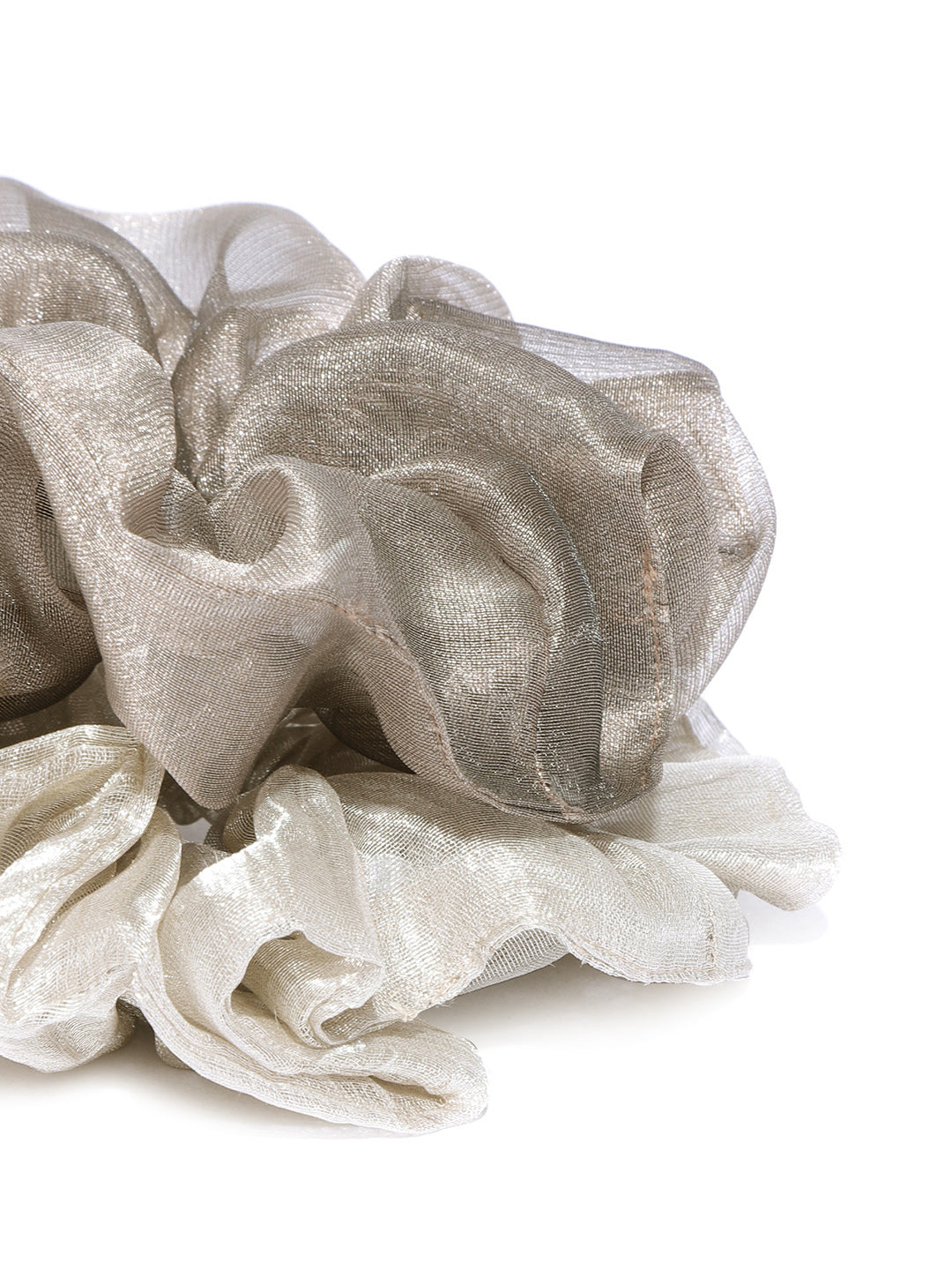 Blueberry set of 2 gold and Champagne colour scrunchies