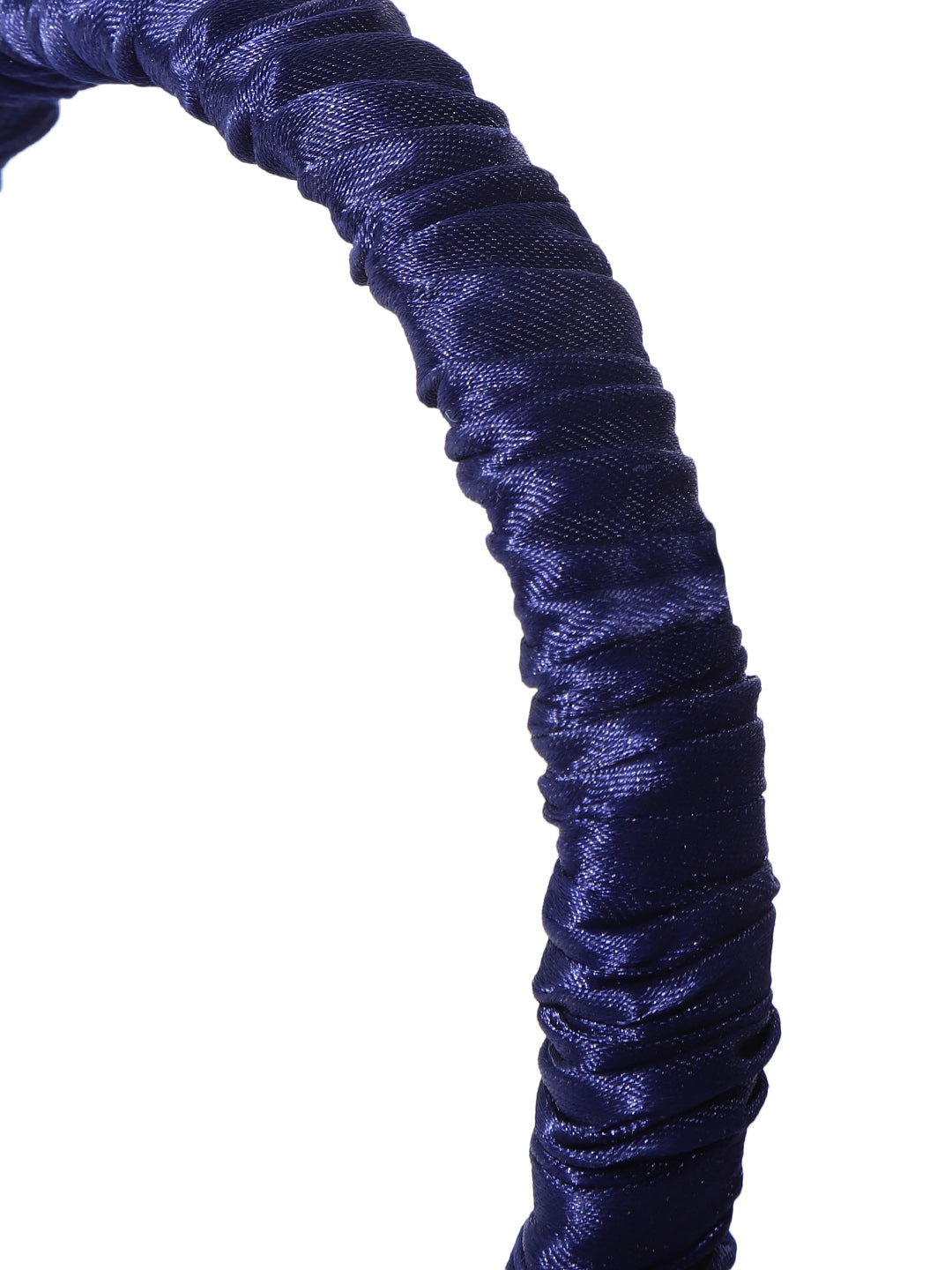 Blueberry navy blue pleated fabric detailing hairband