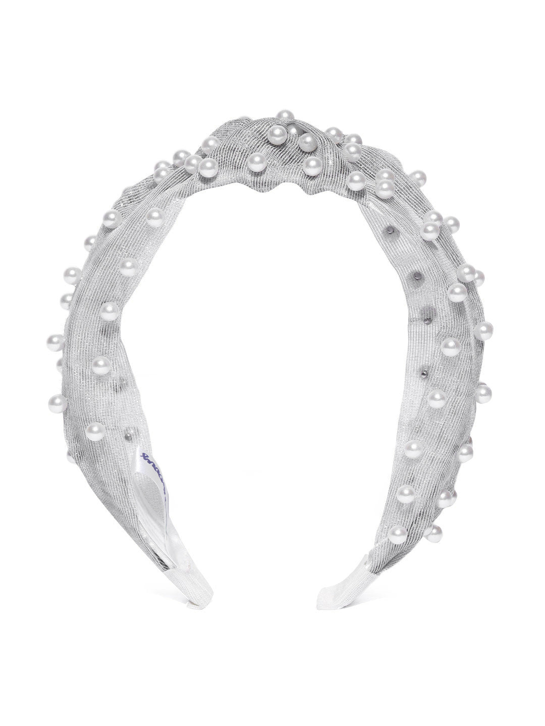 Blueberry princess pearl embellished grey knot hair band