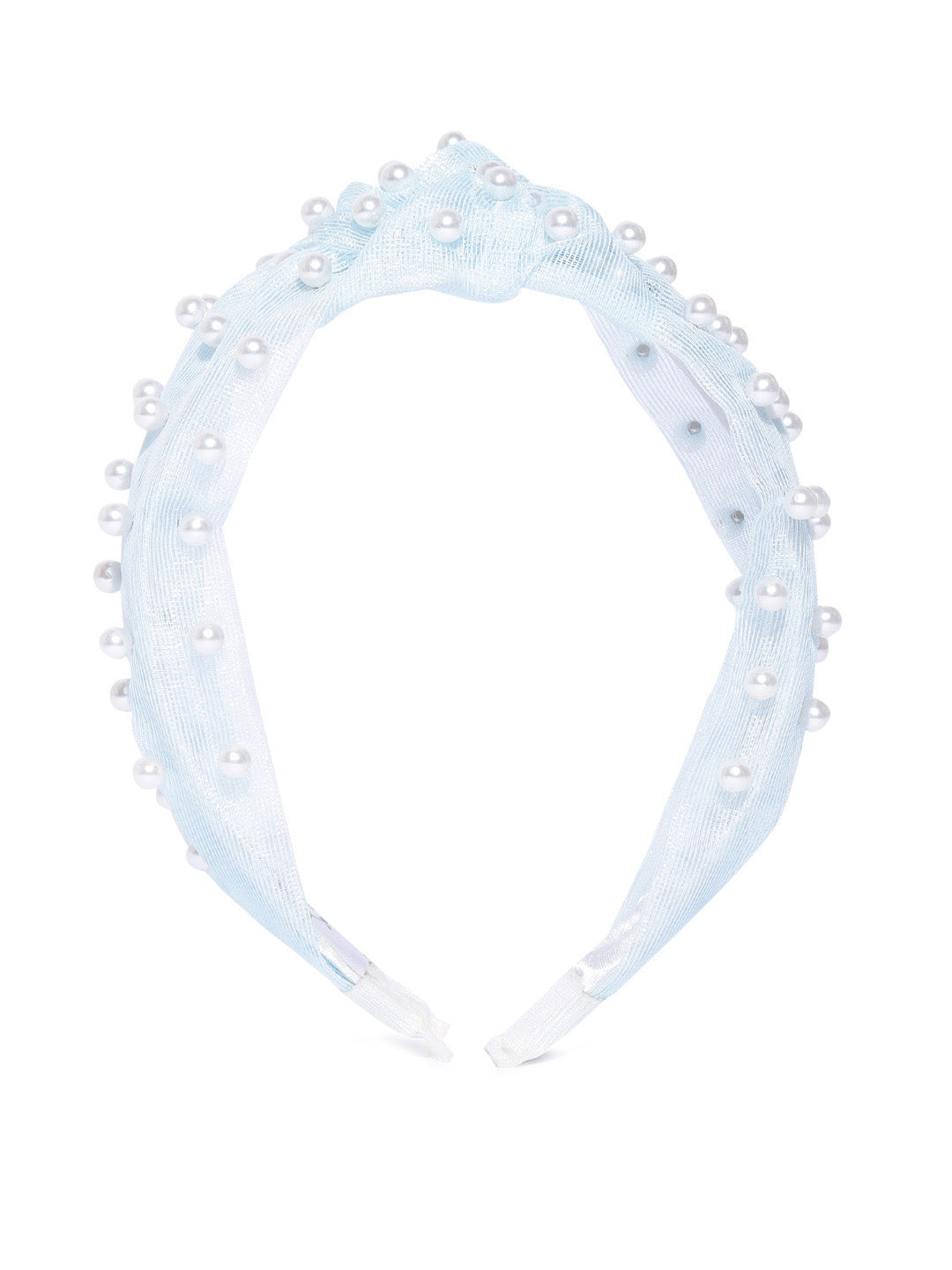Blueberry princess pearl embellished blue knot hair band