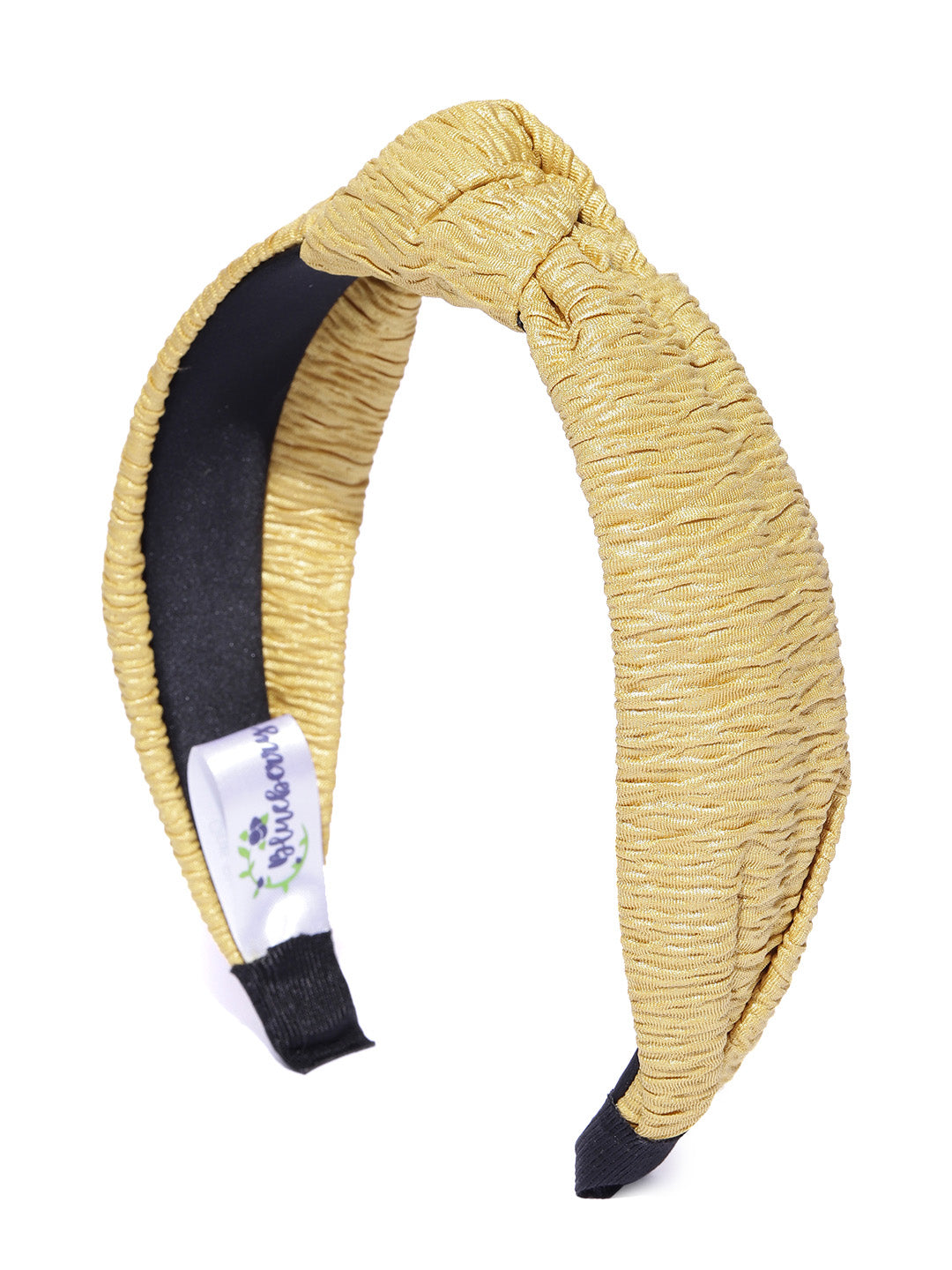 Blueberry yellow pleated knot hair band
