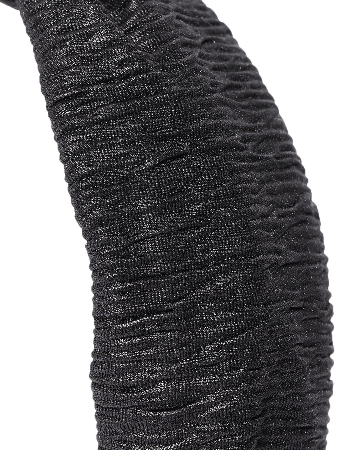 Blueberry black pleated knot hair band