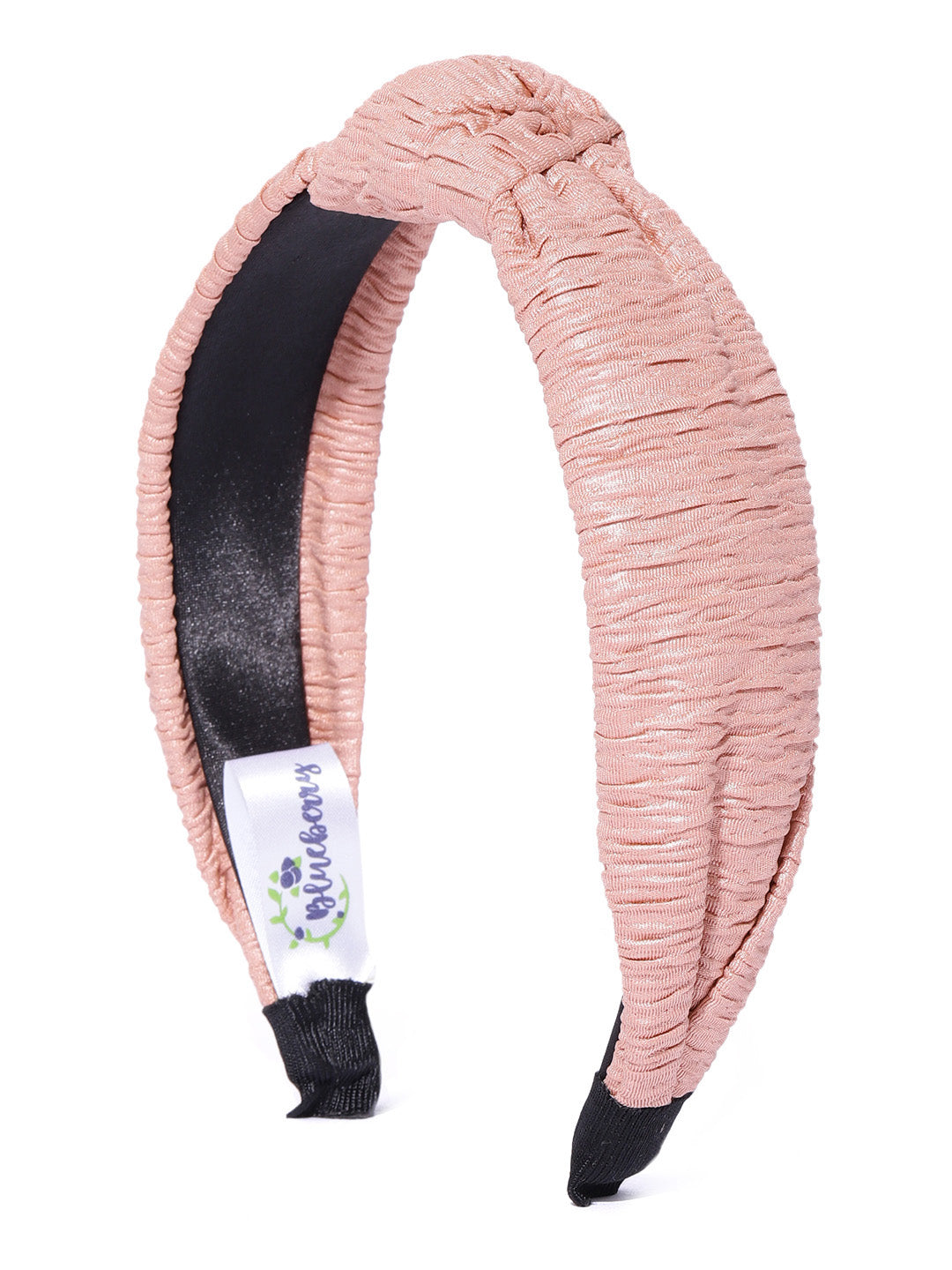 Blueberry peach pleated knot hair band