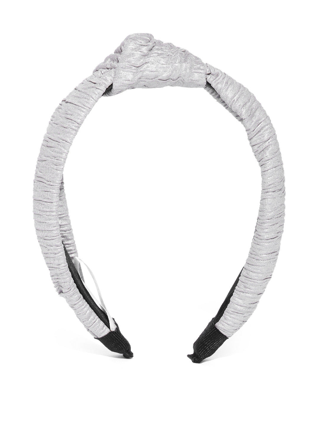 Blueberry grey pleated knot hair band