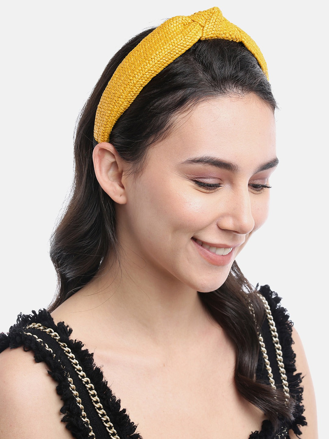 Blueberry yellow jute knot hairband
