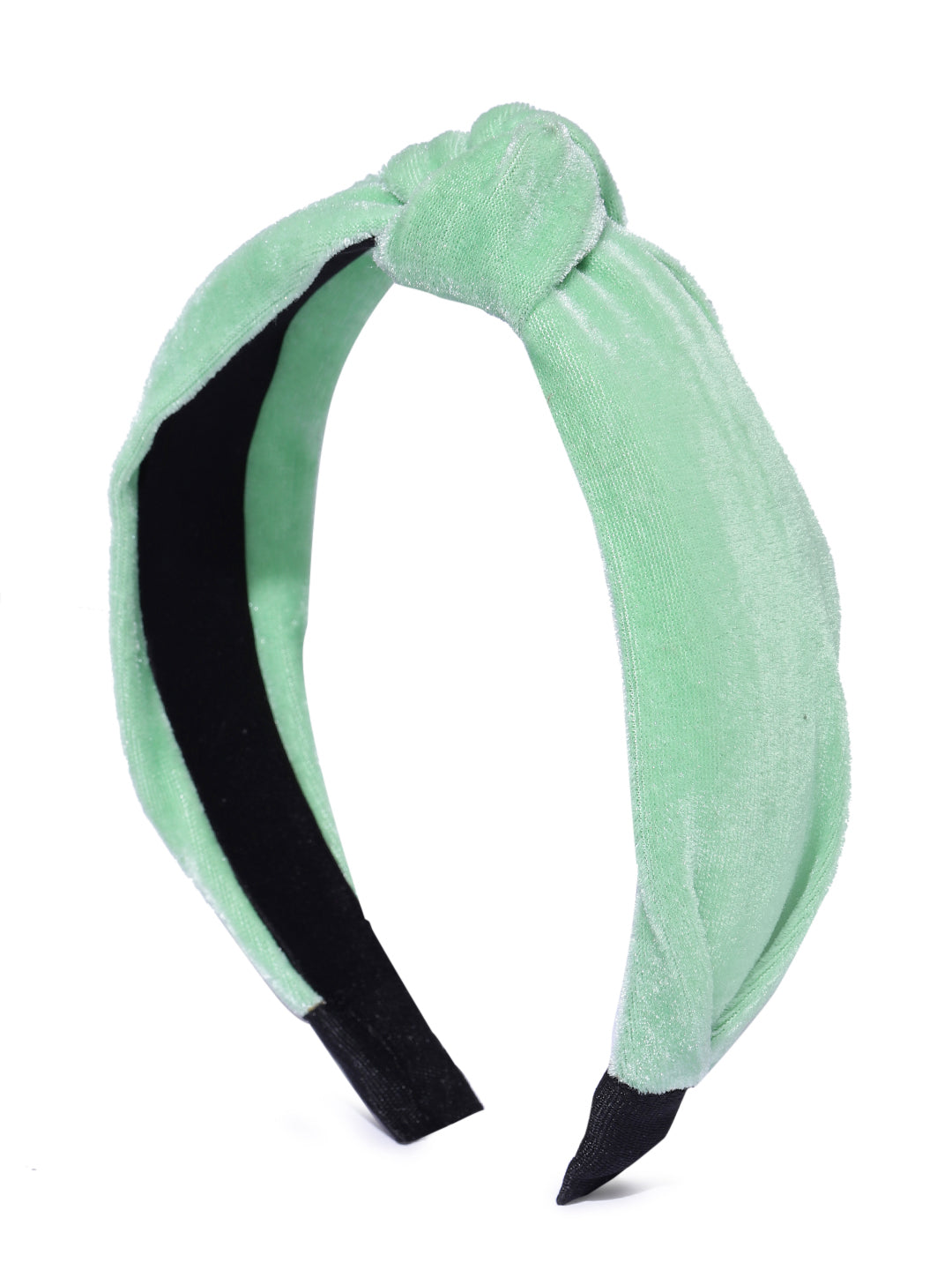Blueberry green velvet knot hair band