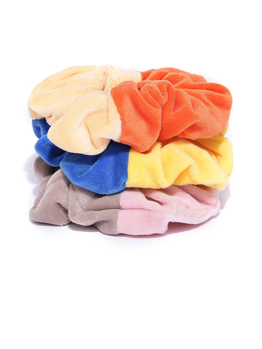 Blueberry set of 3 multi double tone velvet scrunchies