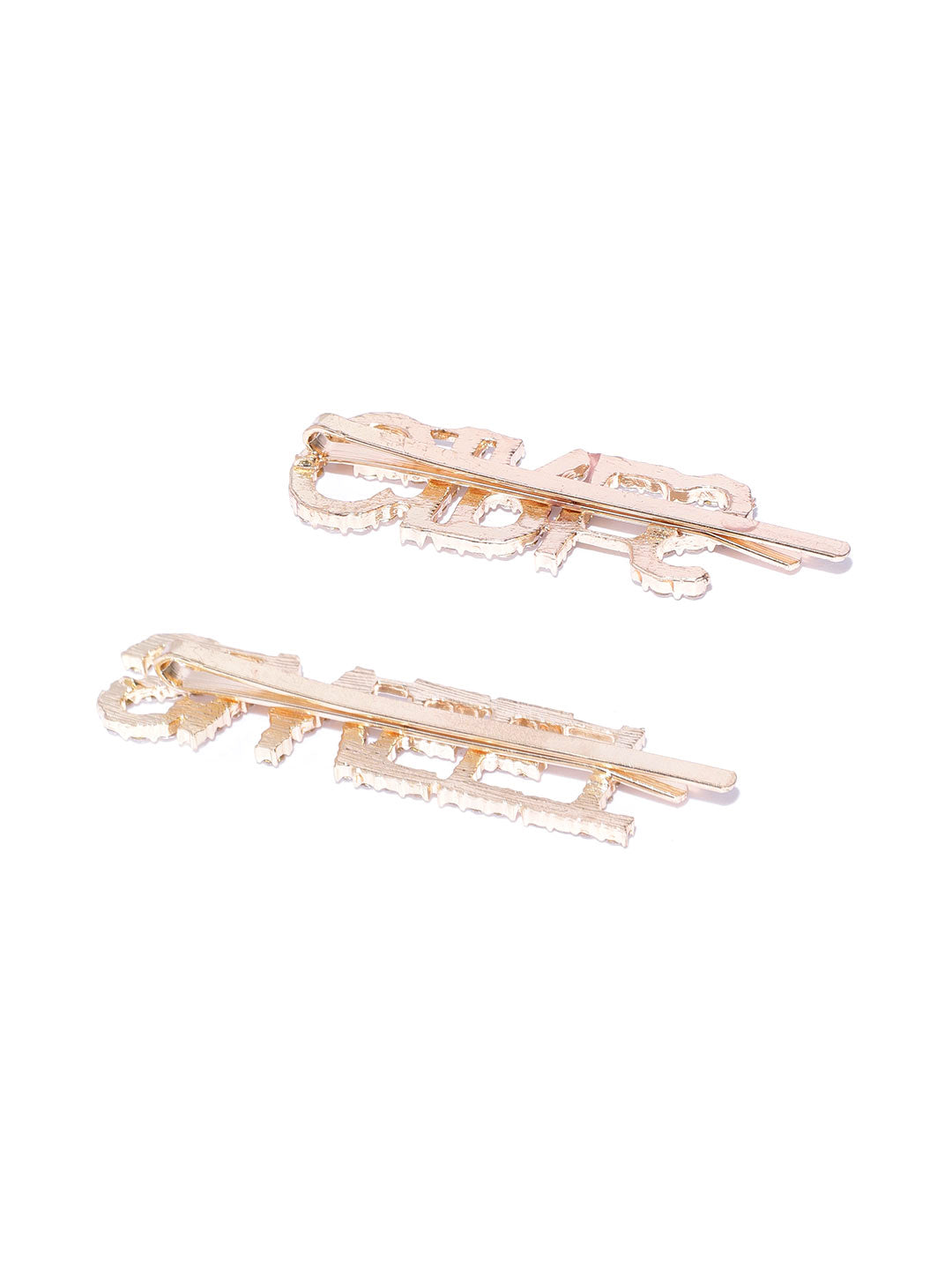 Blueberry set of 2 crystal diamond gold bobby pins